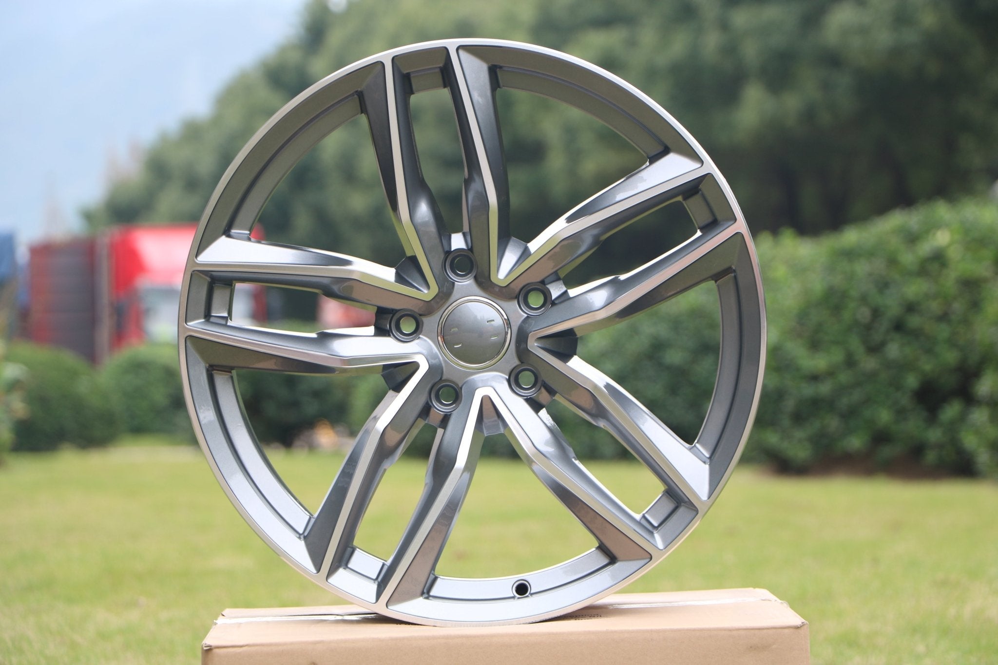 W627 Gunmetal Machined Face 17x7.5 ET35 5x112 CB66.56 wcc 69mm  1126
