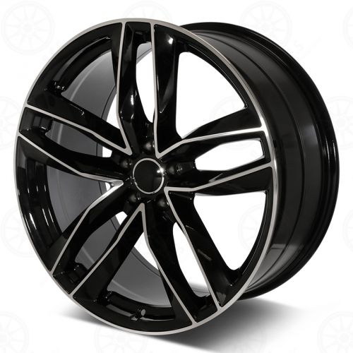 W627 1126 Black Machined Face 19x8.5 ET35 5x112 CB66.5