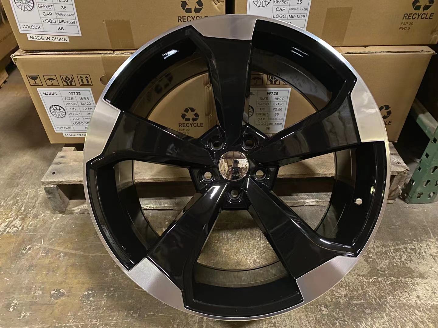 W666 Black Machined Face 20x9.0 ET35 5x112 CB66.56