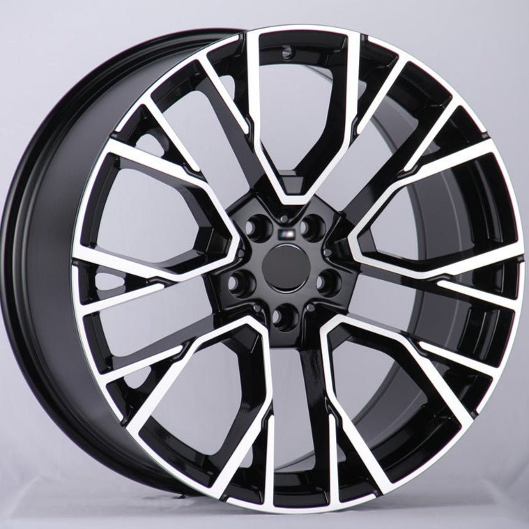 W706 7101 Black Machined Face 22x10.5 ET40 5x112 CB66.56