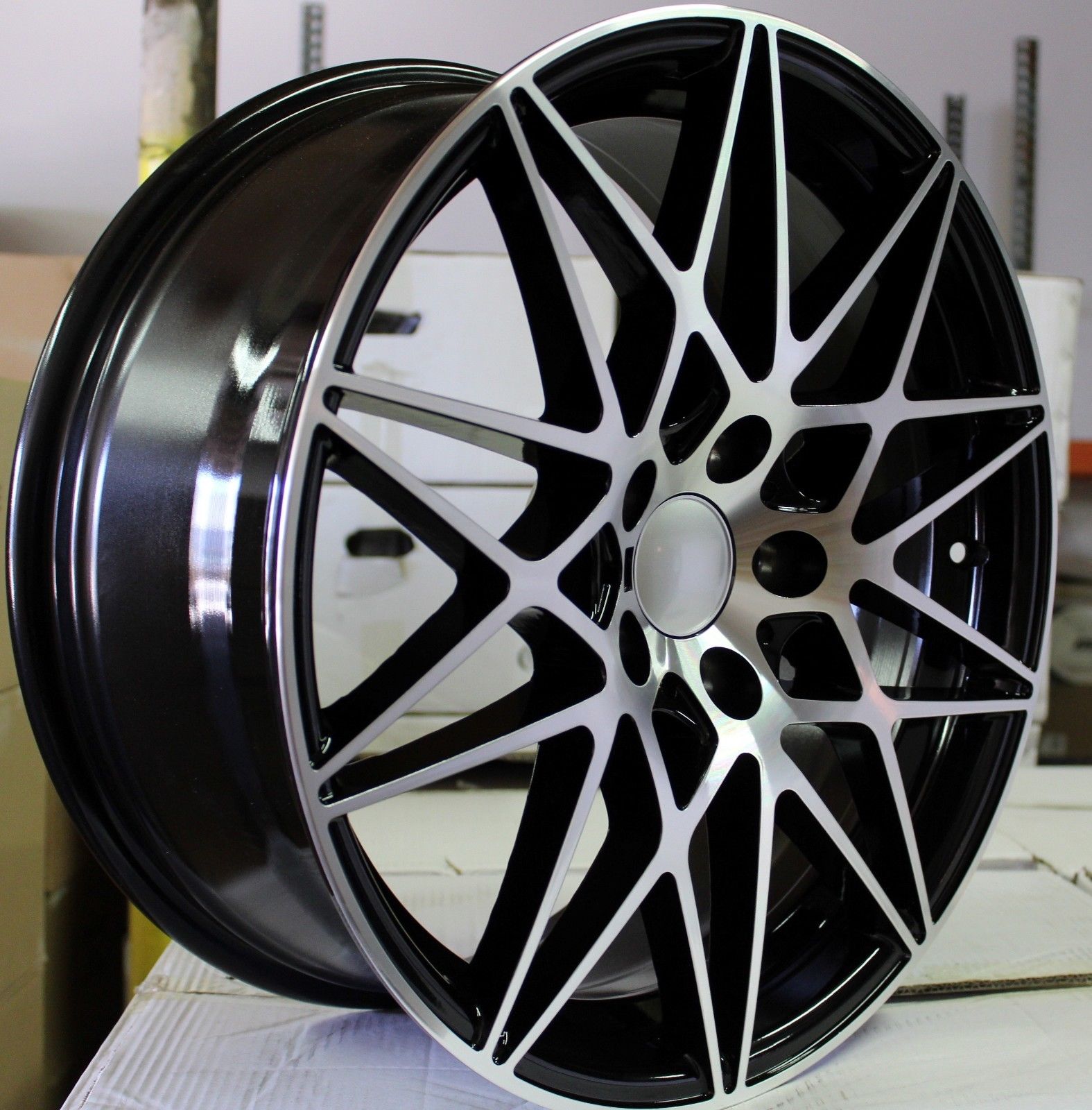 W709 Black Machined Face 19x8.5 ET35 5x120 CB72.6
