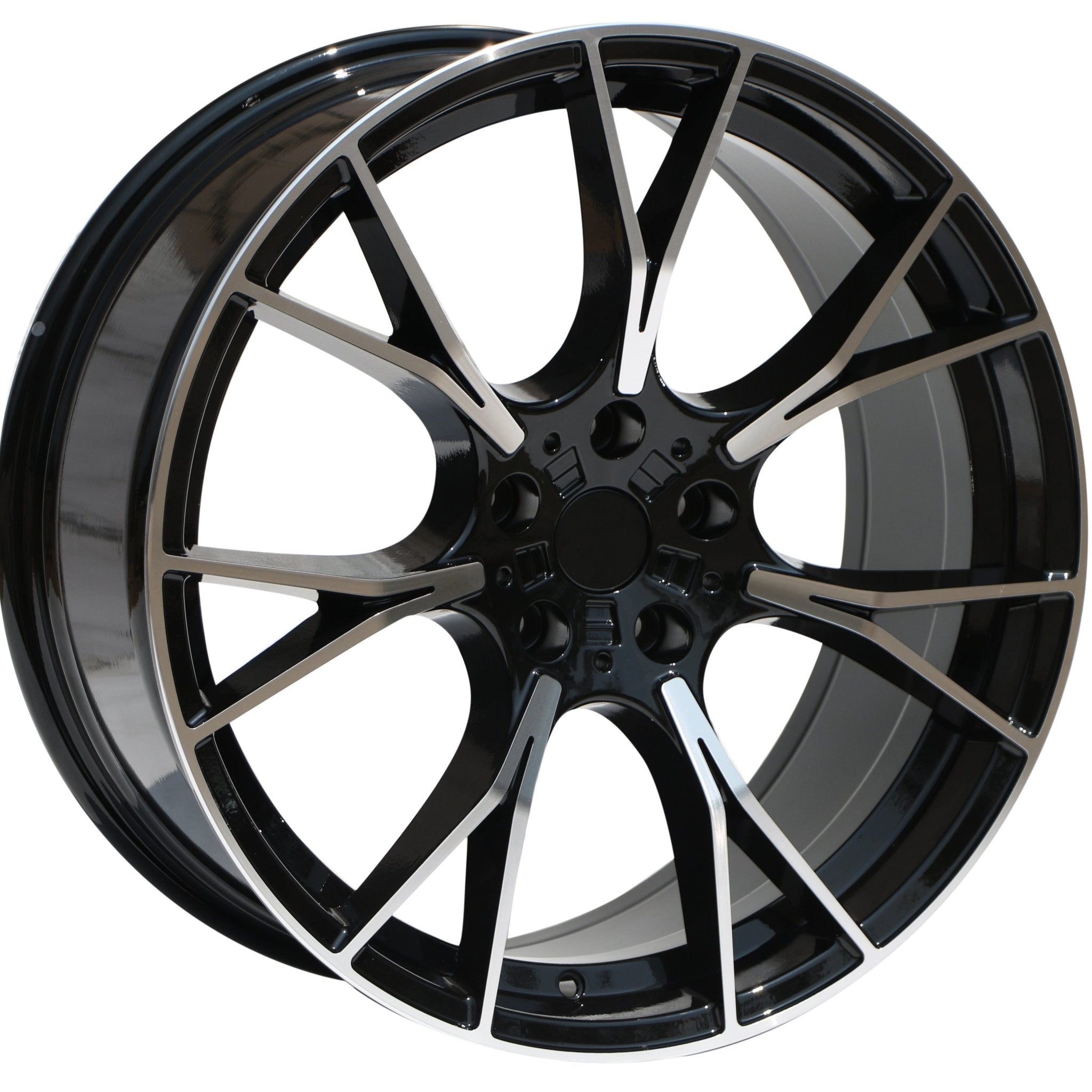 W712 770 Black Machined Face 19x8.5 ET28 5x112 CB66.5