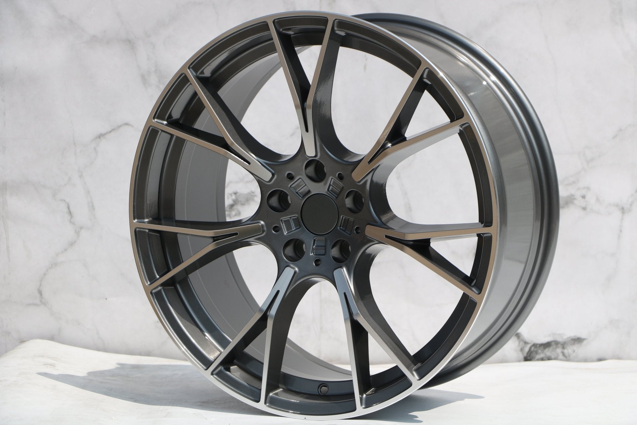 W712 Gunmetal Machined Face 20x9.5 Et35 5x120 CB72.56