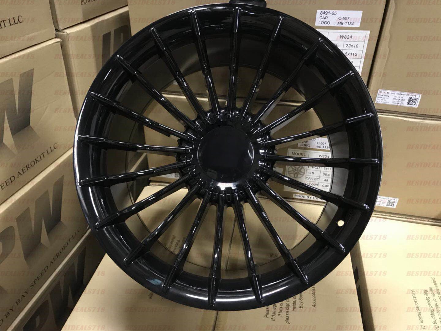 W724 1023 Gloss Black 20x8.5 ET14 CB72.56 5x112/120 C191-B MB-1255