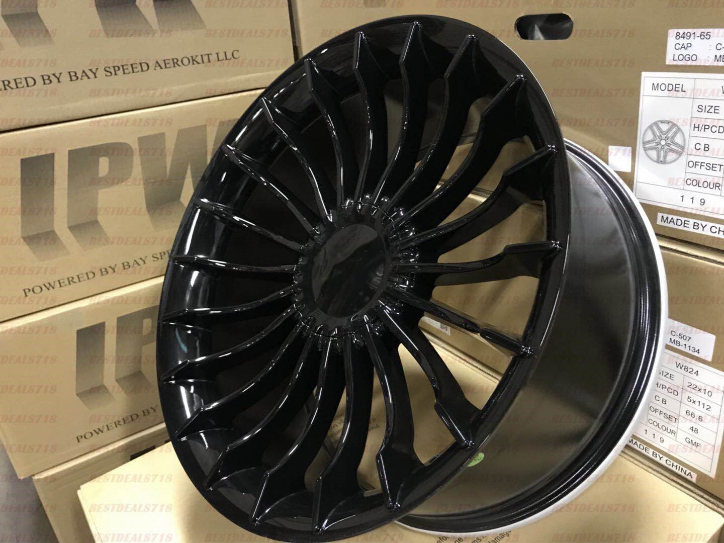 W724 1023 Gloss Black 20x8.5 ET14 CB72.56 5x112/120 C191-B MB-1255