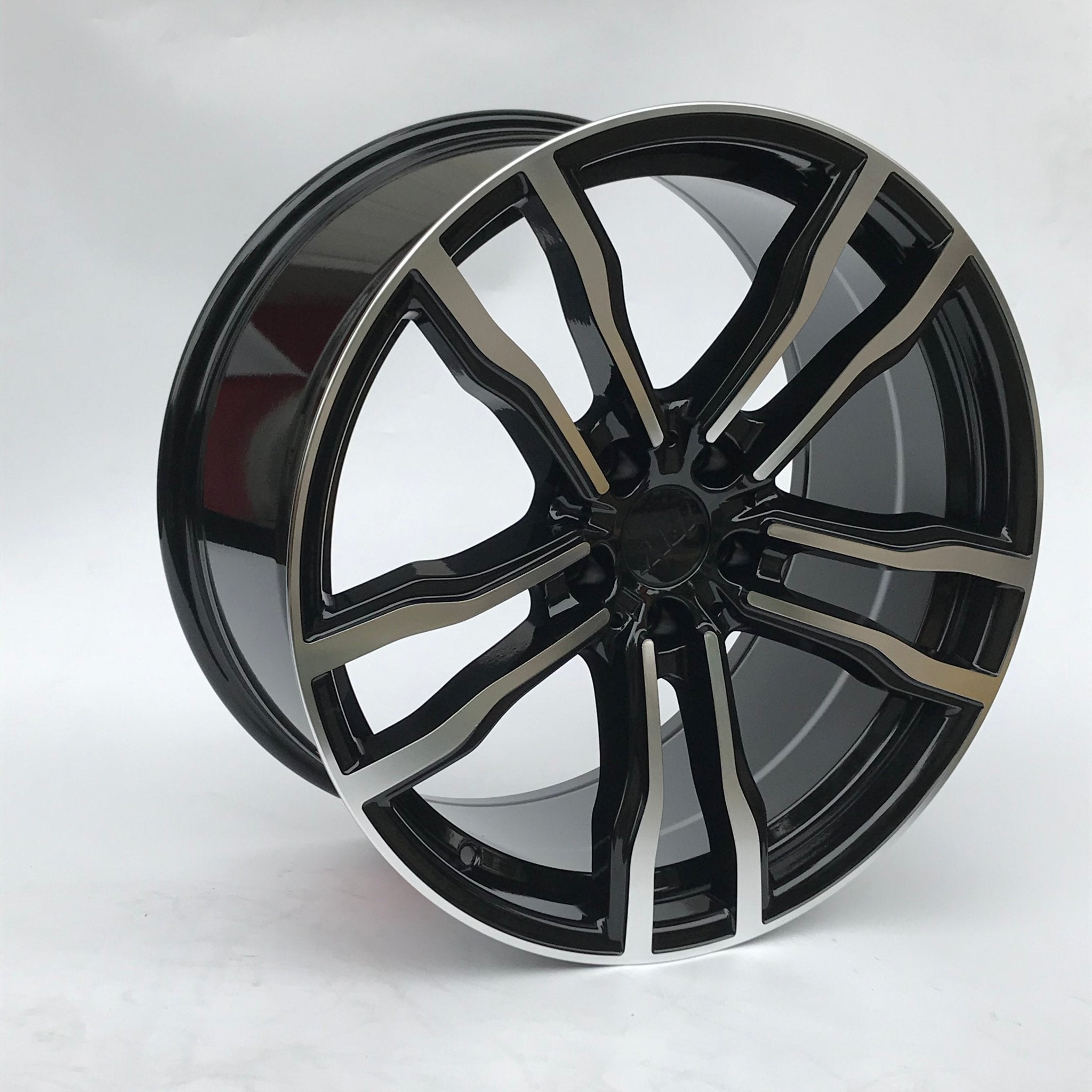 W732 1256 Black Machined Face 22x10.0 ET40 5x120 CB74.1  Cap C-956 Logo Size 67.7MM