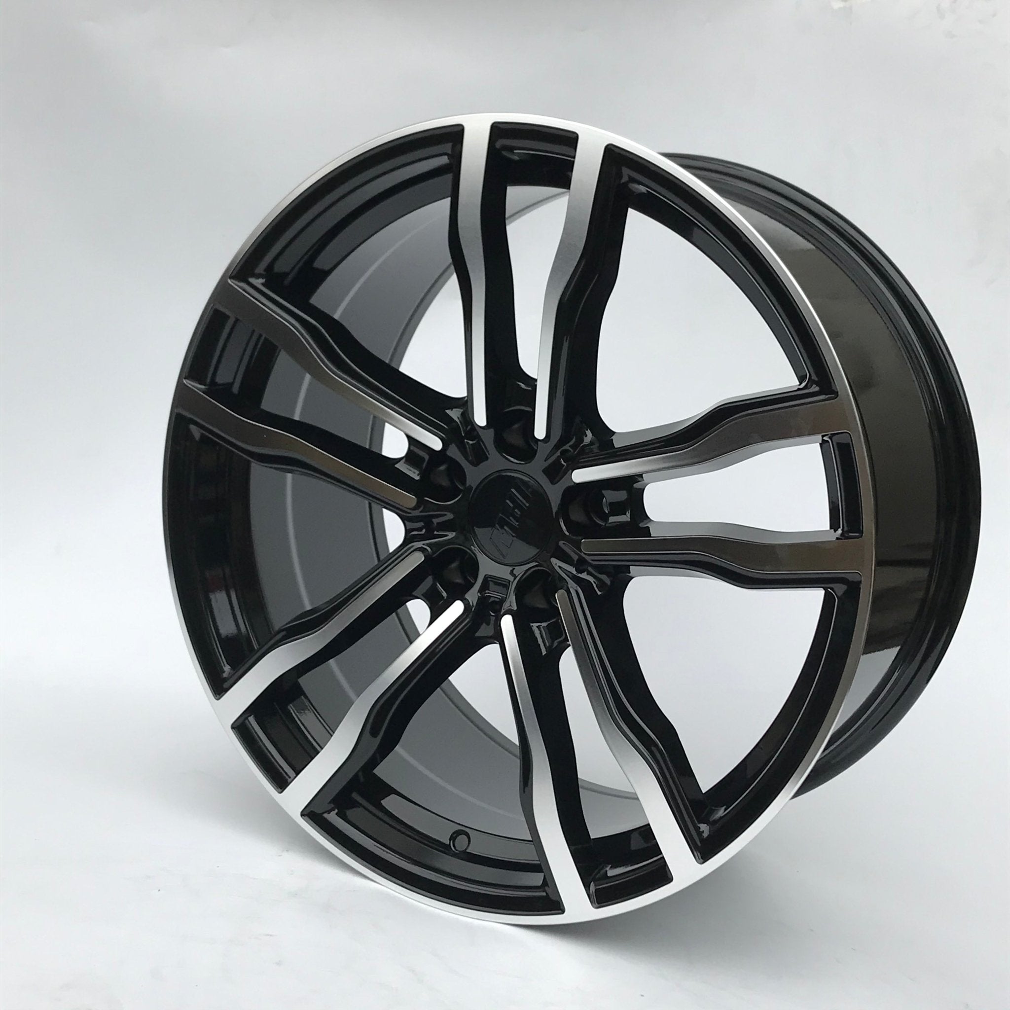 W732 1256 Black Machined Face 22x10.0 ET40 5x120 CB74.1  Cap C-956 Logo Size 67.7MM