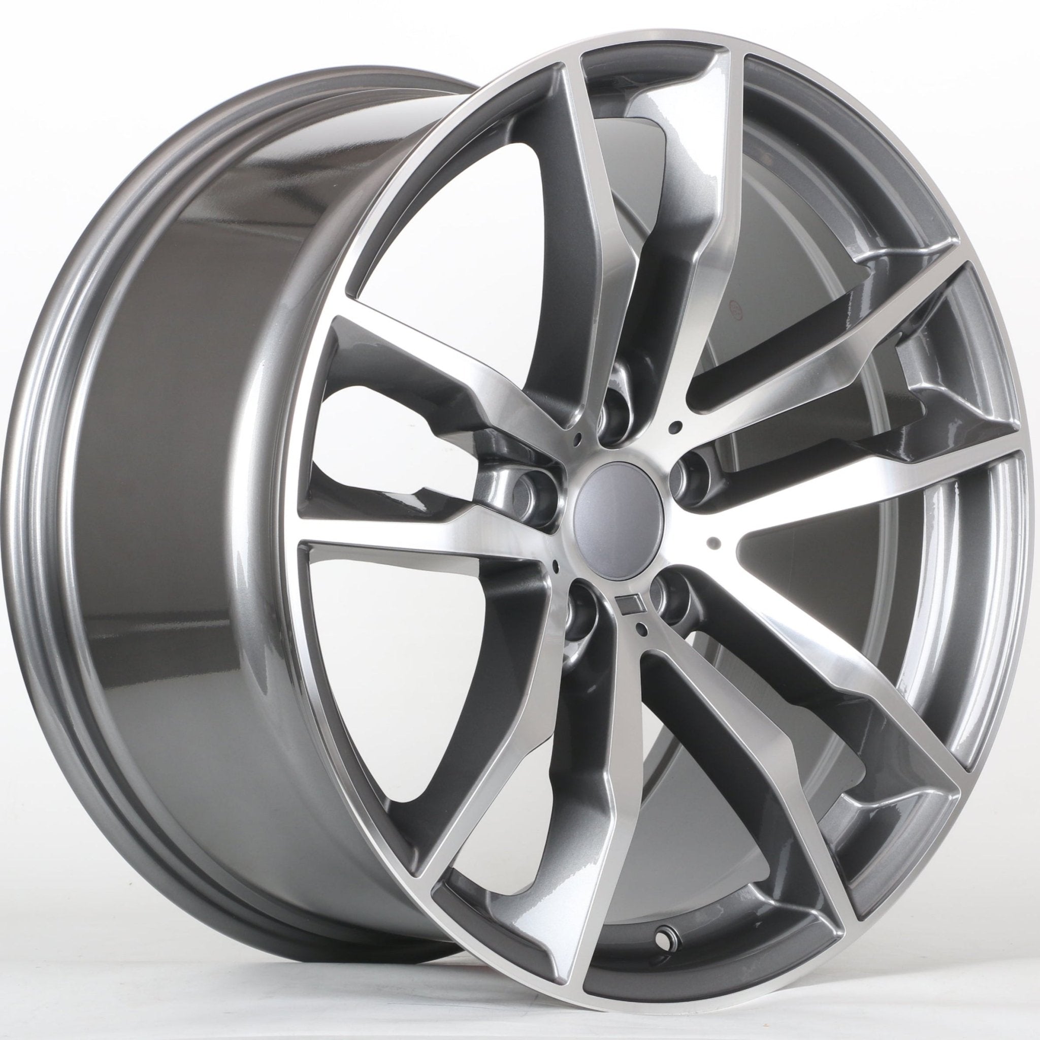 W732 1256 Gunmetal Machined Face 22x10.0 ET40 5x120 CB74.1  Cap C-956 Logo Size 67.7MM