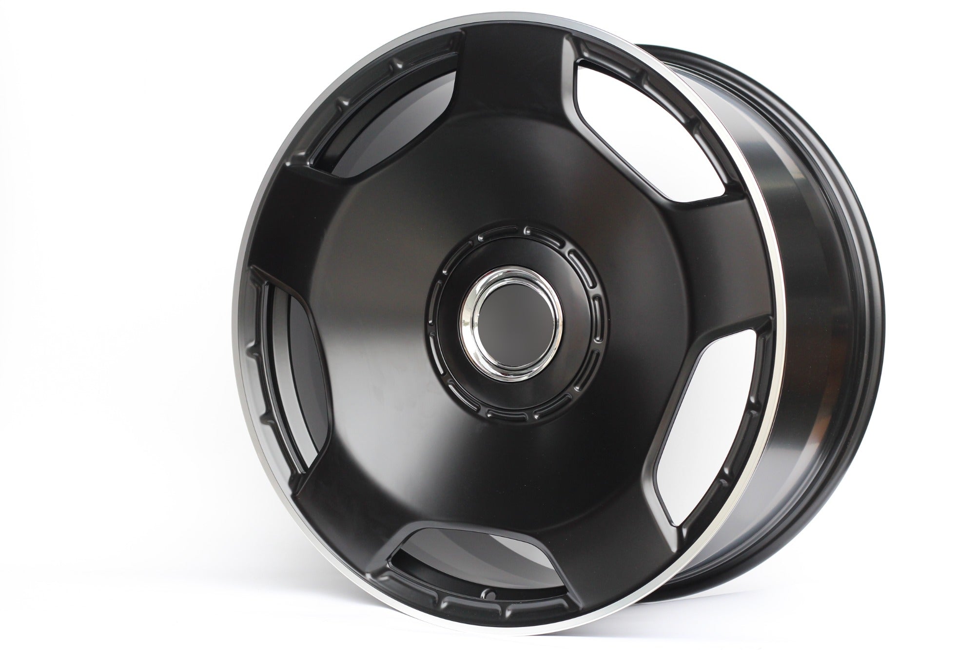 W805 8128 Satin Black Machined Lip 20x8.5 ET38 5x112 CB 66.6