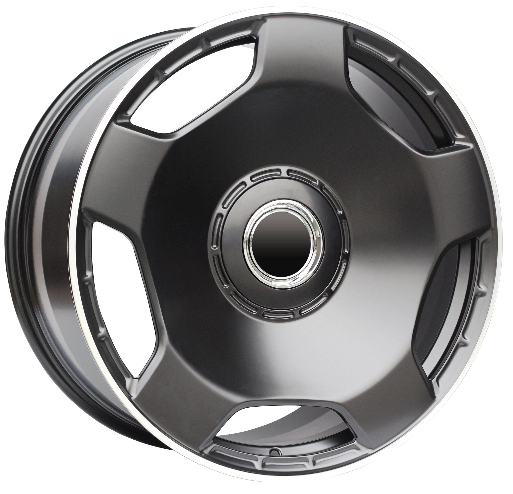 W805 8128 Satin Black Machined Lip 20x8.5 ET38 5x112 CB 66.6