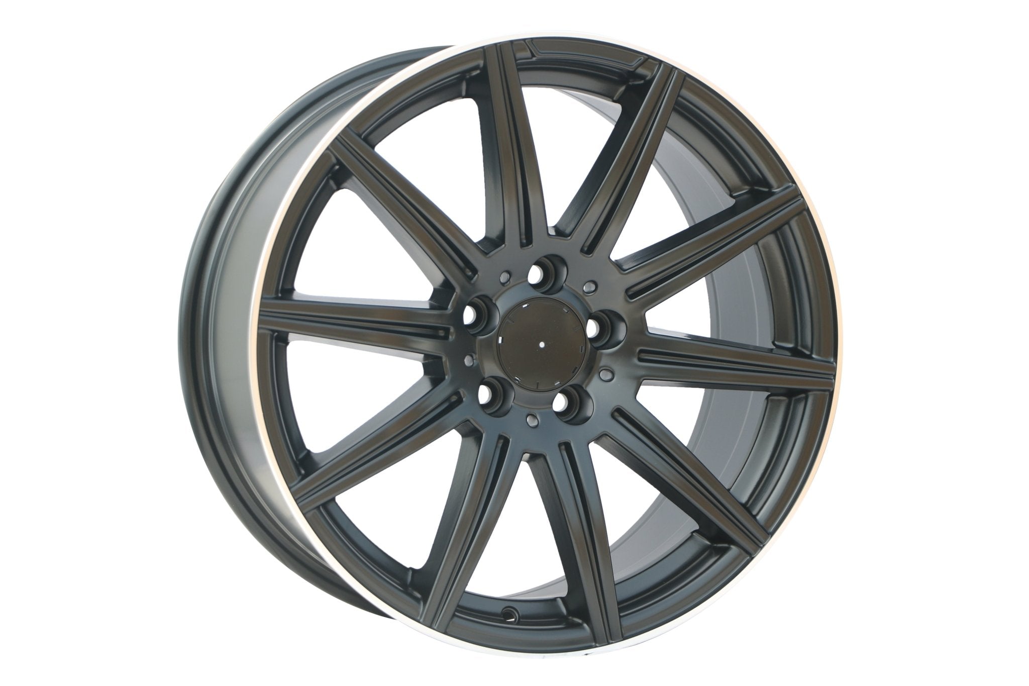 W806 Satin Black Machined Lip 18x8.5 Et35 5x112 CB66.6