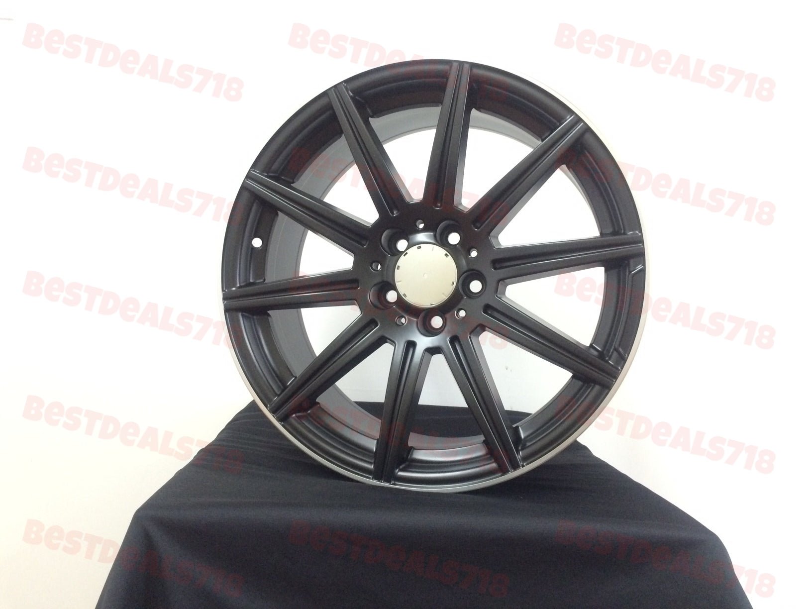 W806 Satin Black Machined Lip 19*8.5 Et35 5*112 CB66.6