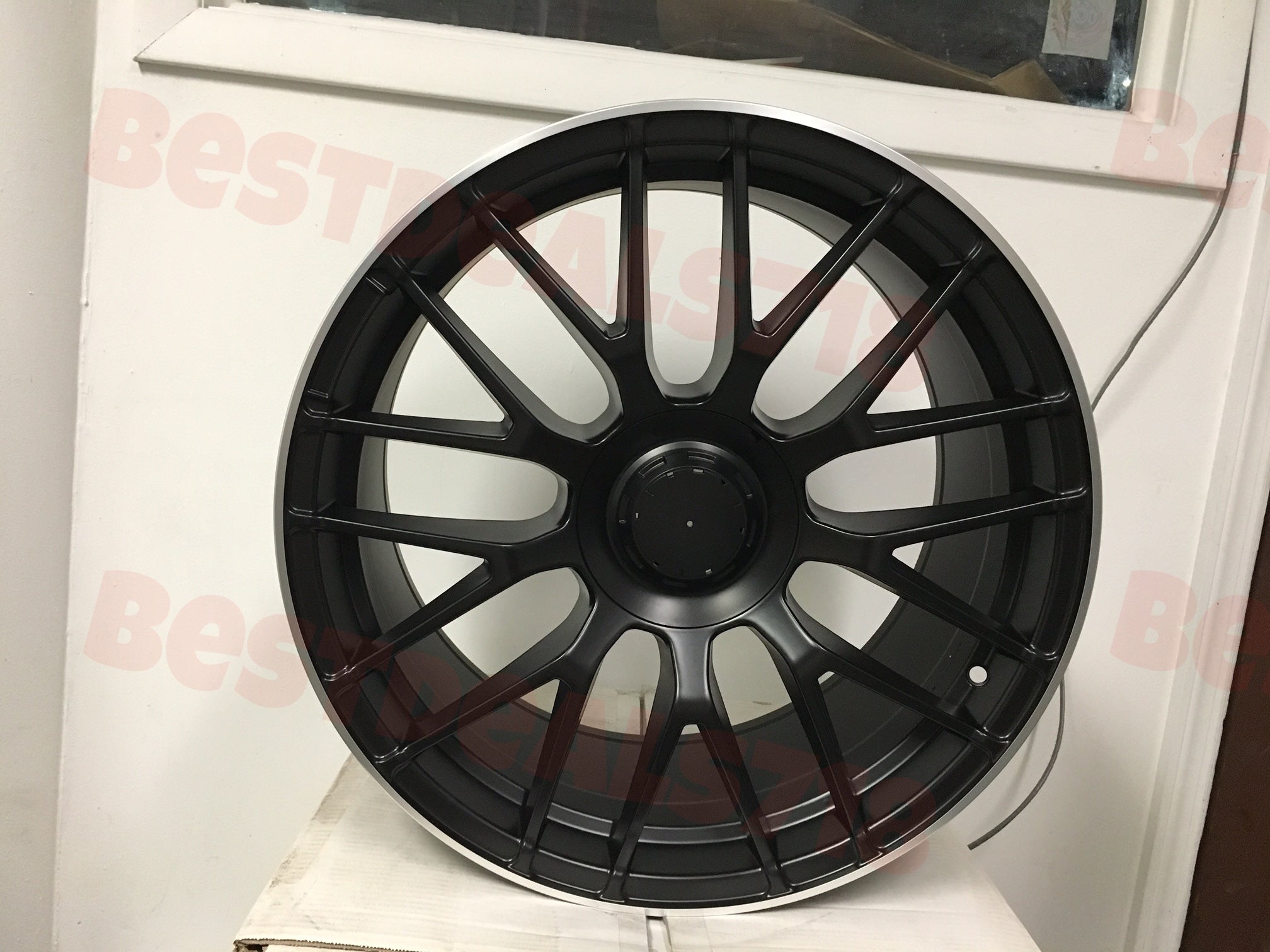 W807 1268 Satin Black Machined Lip 20x9.0 ET35 5x112 CB66.6