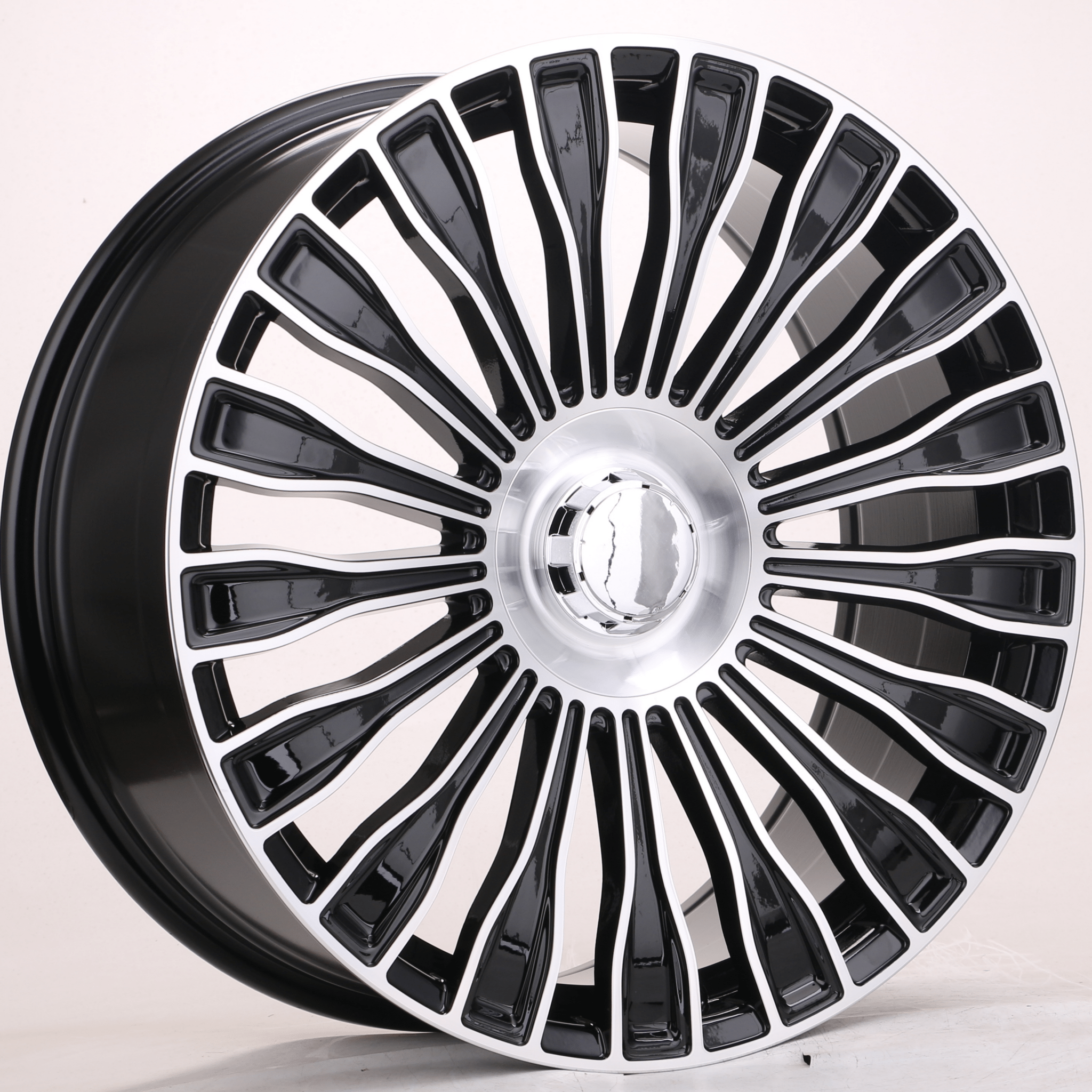 W848 iV-313 Black Machined Face 22x9 ET32 5x112 CB66.56