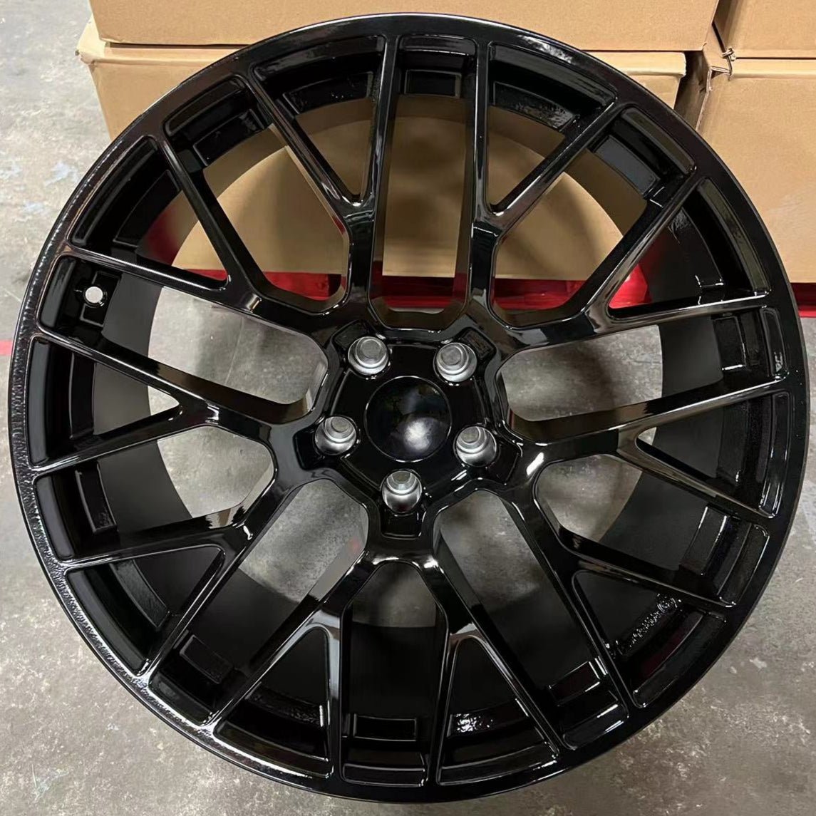 W854 XH1379 Gloss Black 20x10.0 ET19 5x112 CB66.6  Cap WY0318