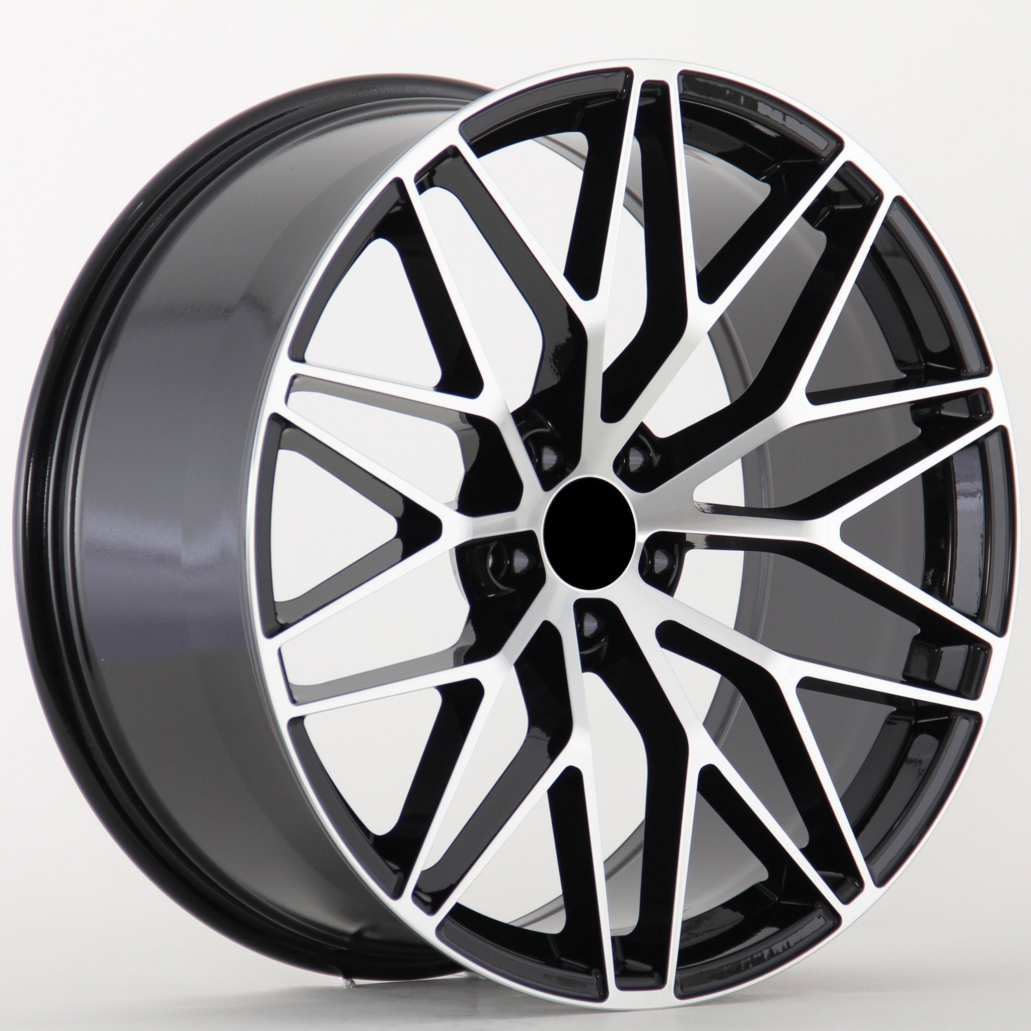 W864 874 Black Machined Face 21x10 ET19 5x112 CB66.45