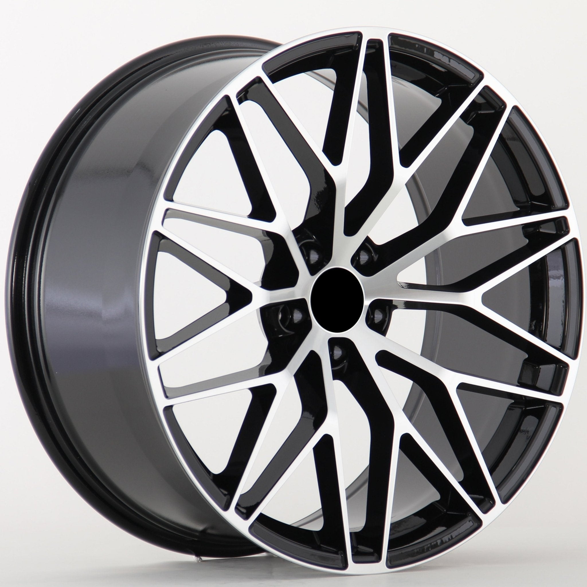 W864 IVF-3086 Black Machined Face 20x10 ET19 5x112 CB66.5