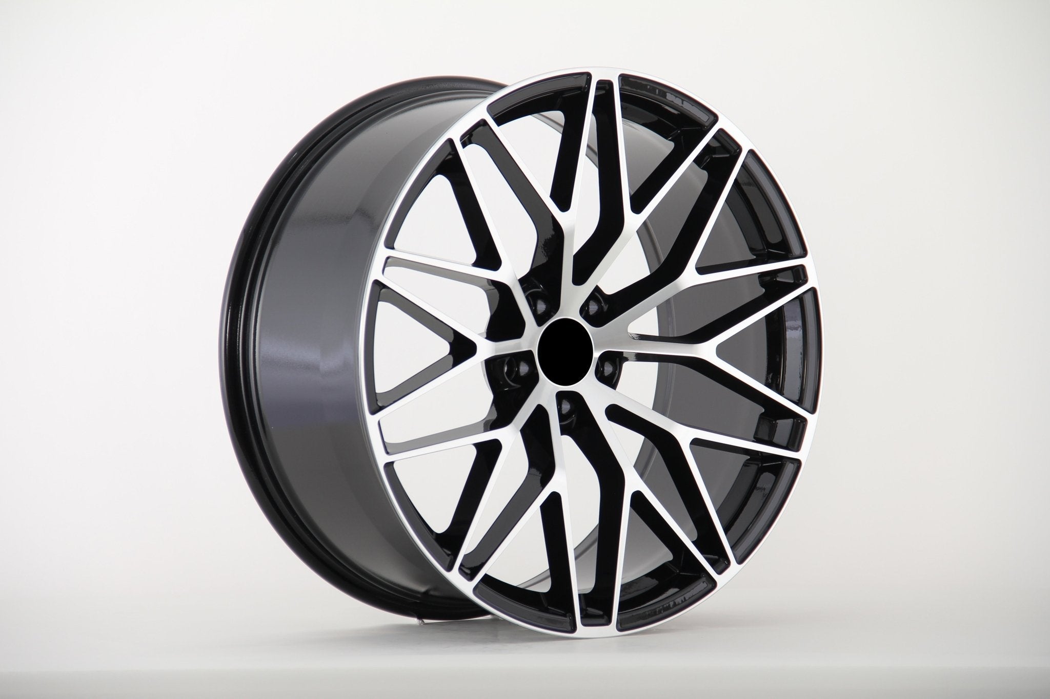 W864 874 Black Machined Face 21x9.5 ET26 5x112 CB66.45