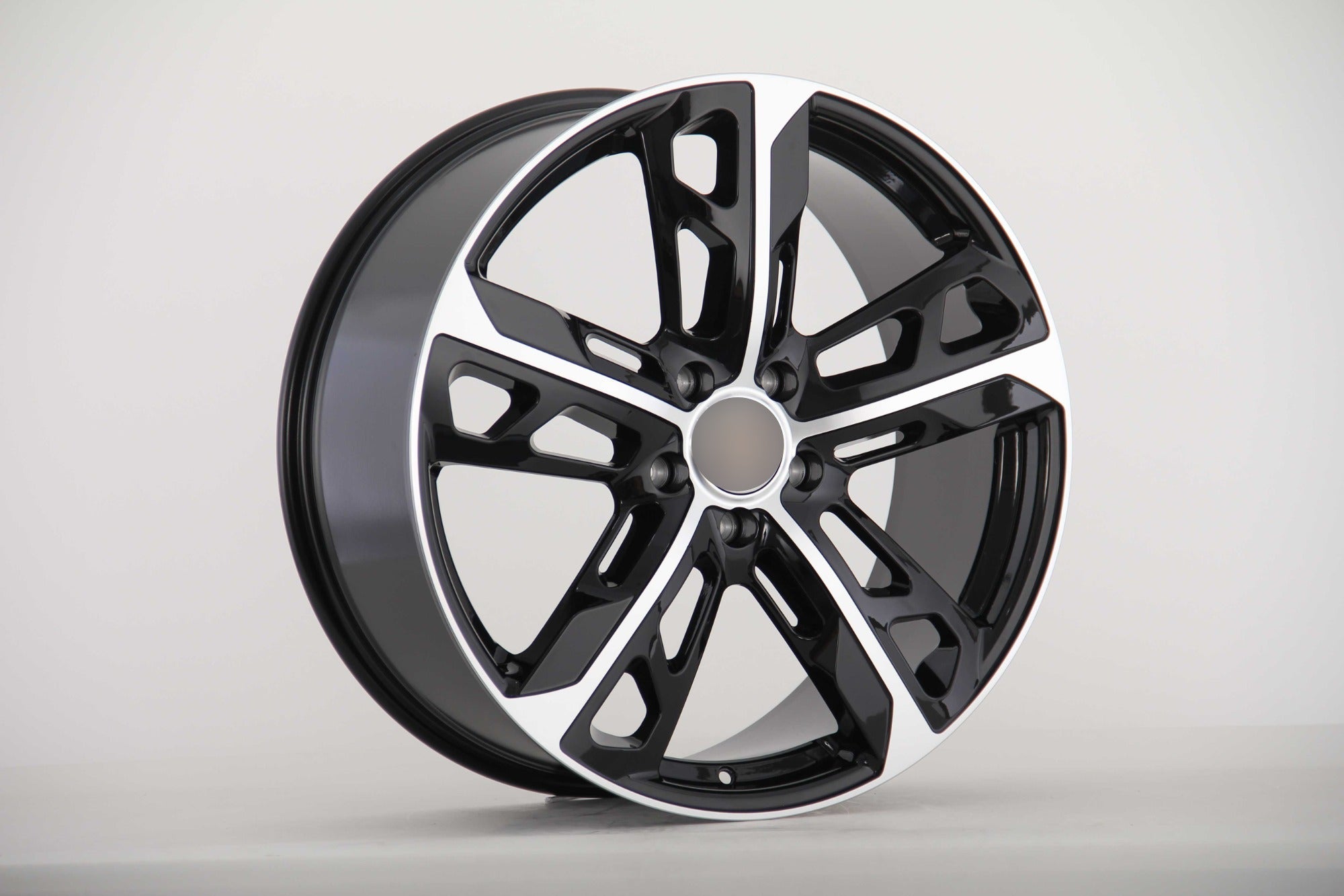 W865 876 Black Machined Face 22x11.5 ET70 5x130 CB71.6