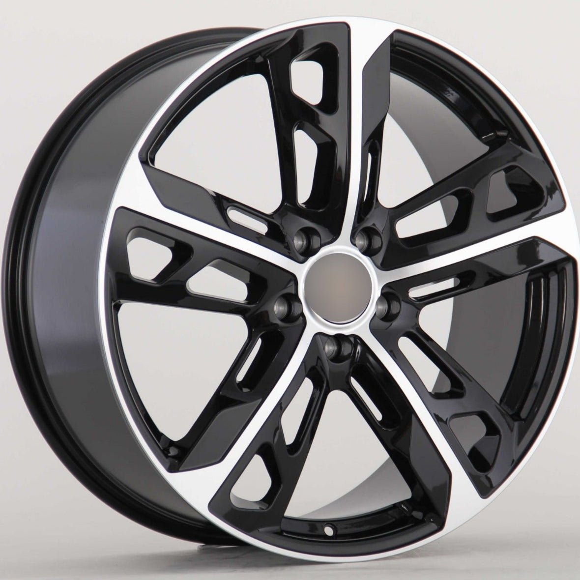 W865 876 Black Machined Face 22x9.5 ET70 5x130 CB71.6