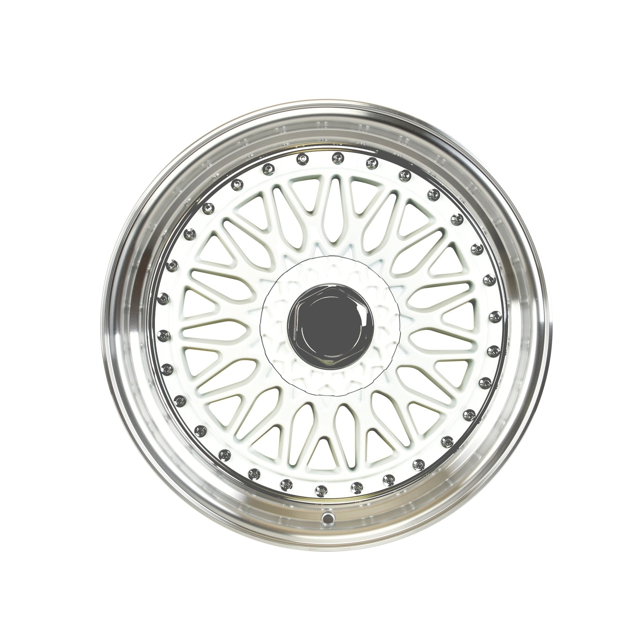 W885 White Machined Lip Silver Rivet 22x9.0 ET30 5x112/114.3 CB73.1