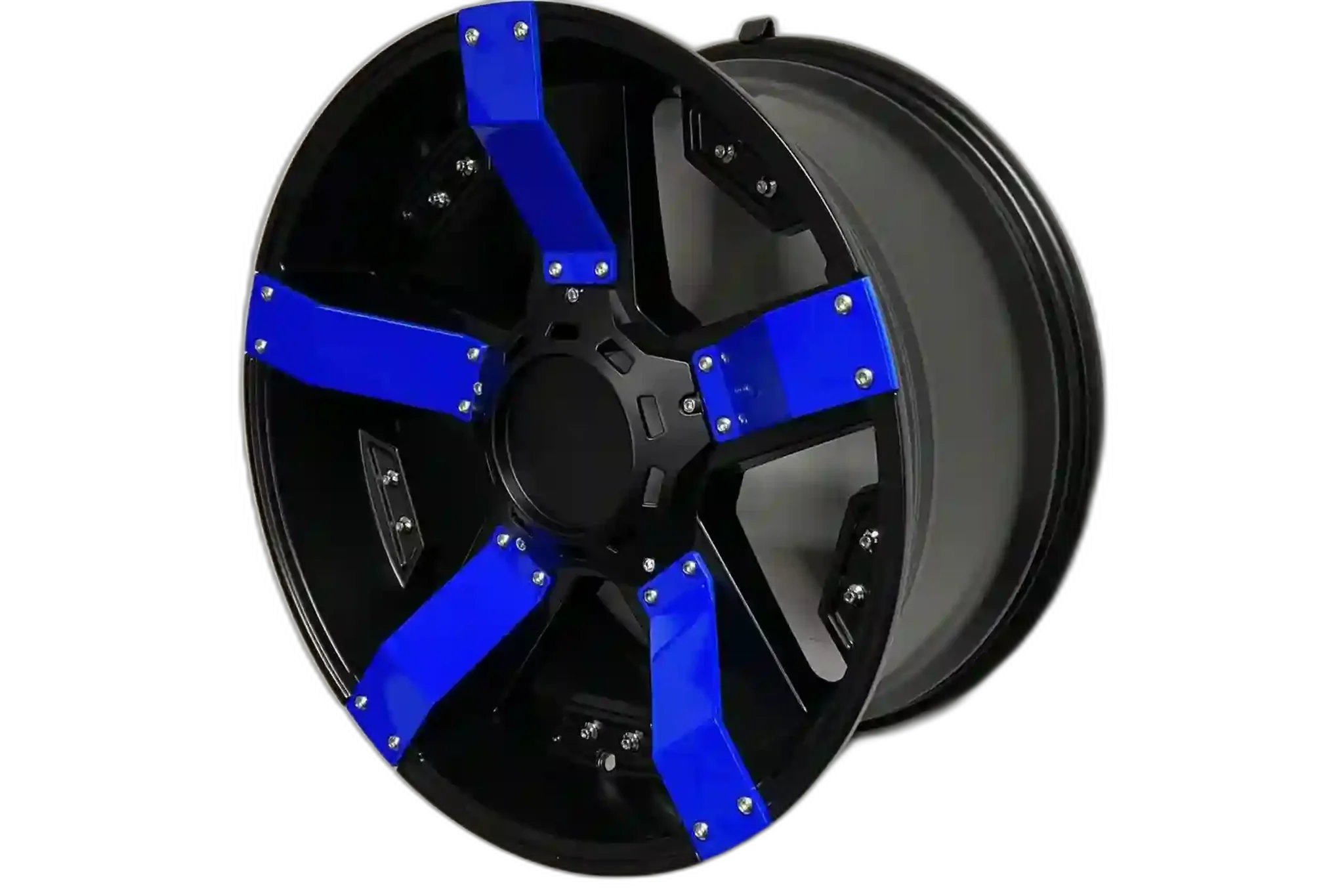 W925 1614 Satin Black With Blue Strip 20x10 Et13 6x135/139.7 CB110.5