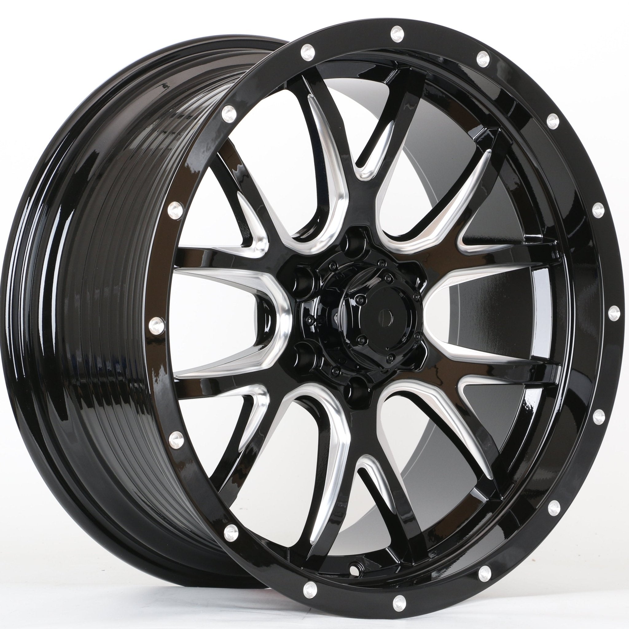 W926 1813 Gloss Black Milled 20x9.0 ET15 6x139.7 CB106.1  C1540-B