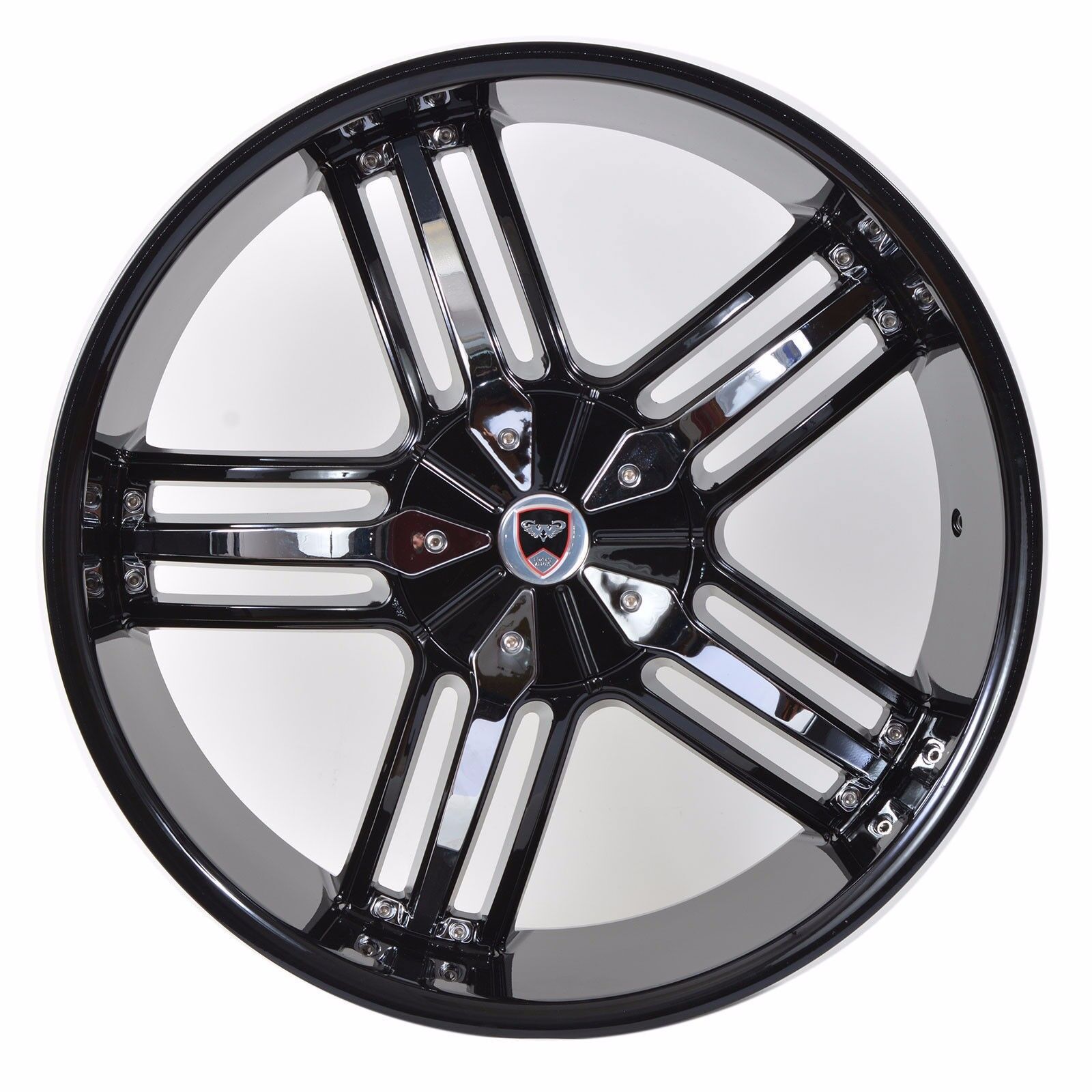 GWG  G37 SPADE 20x8.5 6x135 BLACK WITH CHROME INSERTS