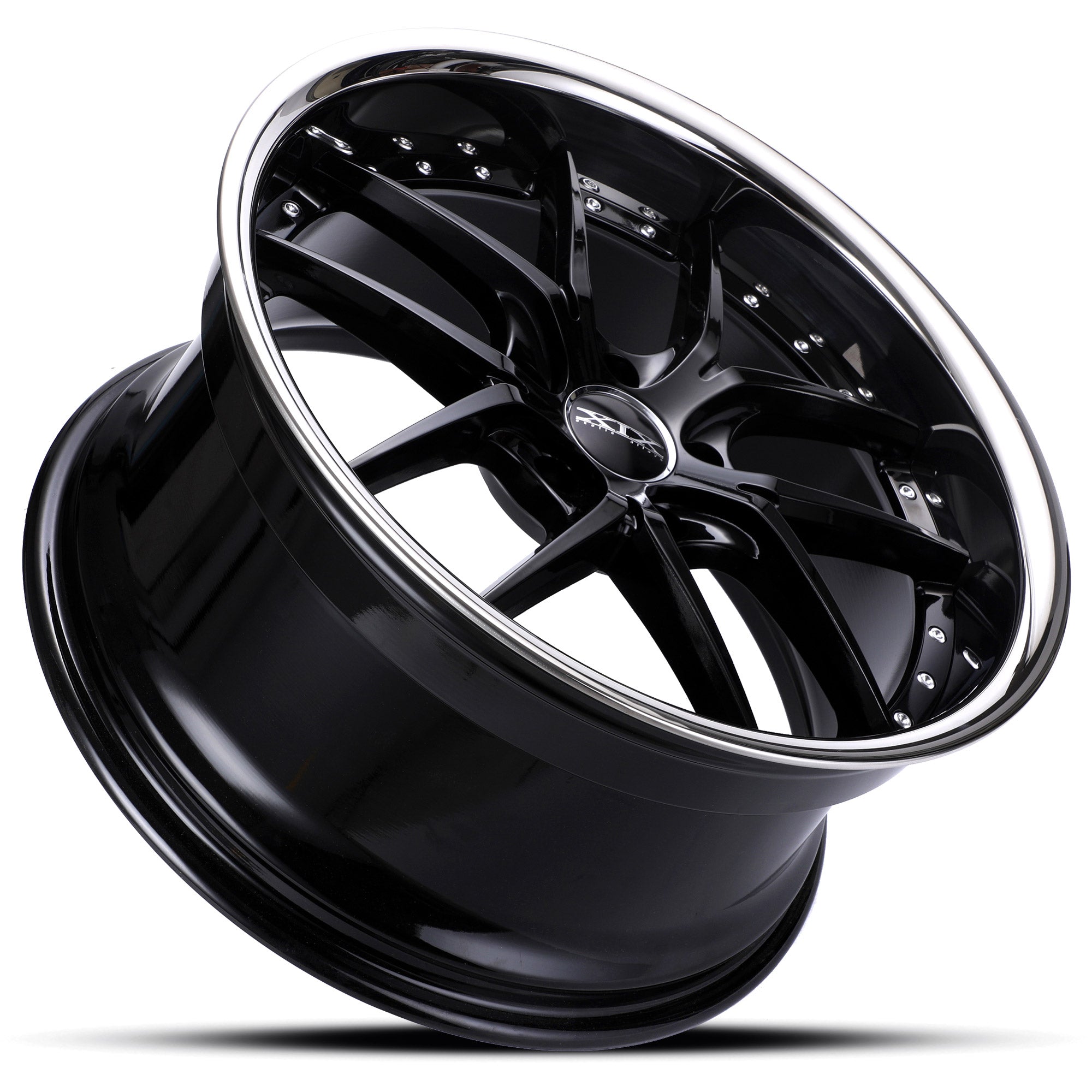 XIX X61 20X10 5X4.5 GLOSS BLACK WITH STAINLESS STEEL  LIP