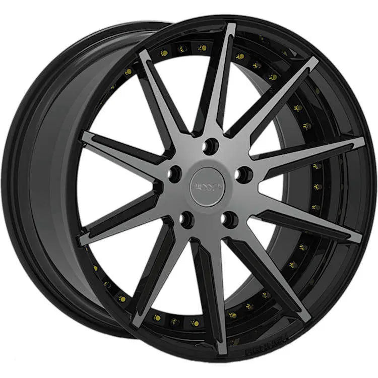 RENNEN CSL6  20x9.0 BLANK SEMI GLOSS BLACK GOLD BOLTS