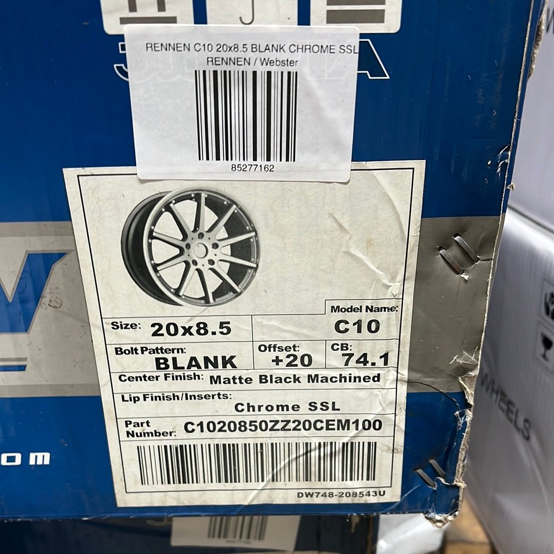 RENNEN C10 20x8.5 BLANK MBM  CHROME SSL