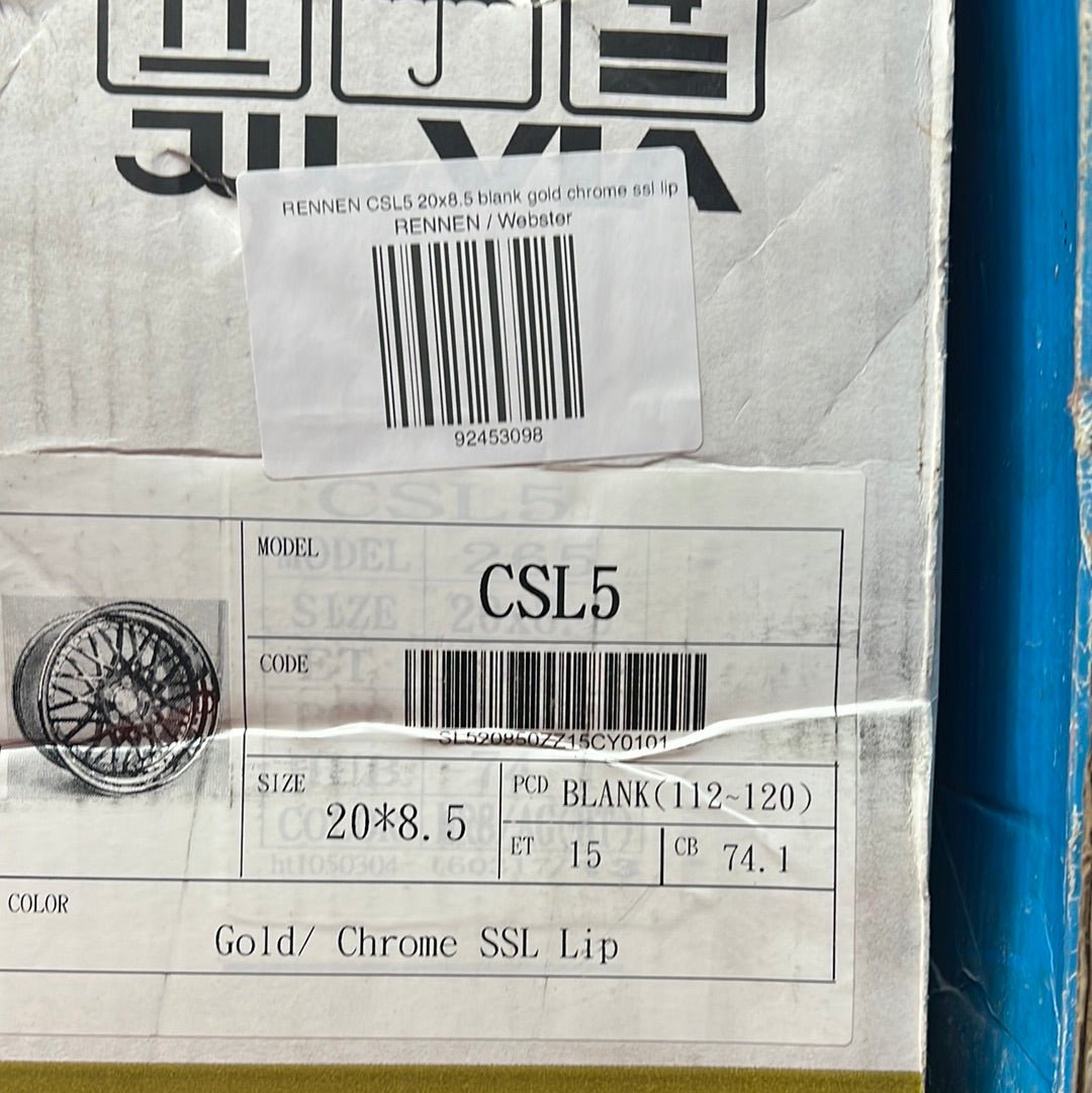 RENNEN CSL5 20x8.5 blank gold chrome ssl lip