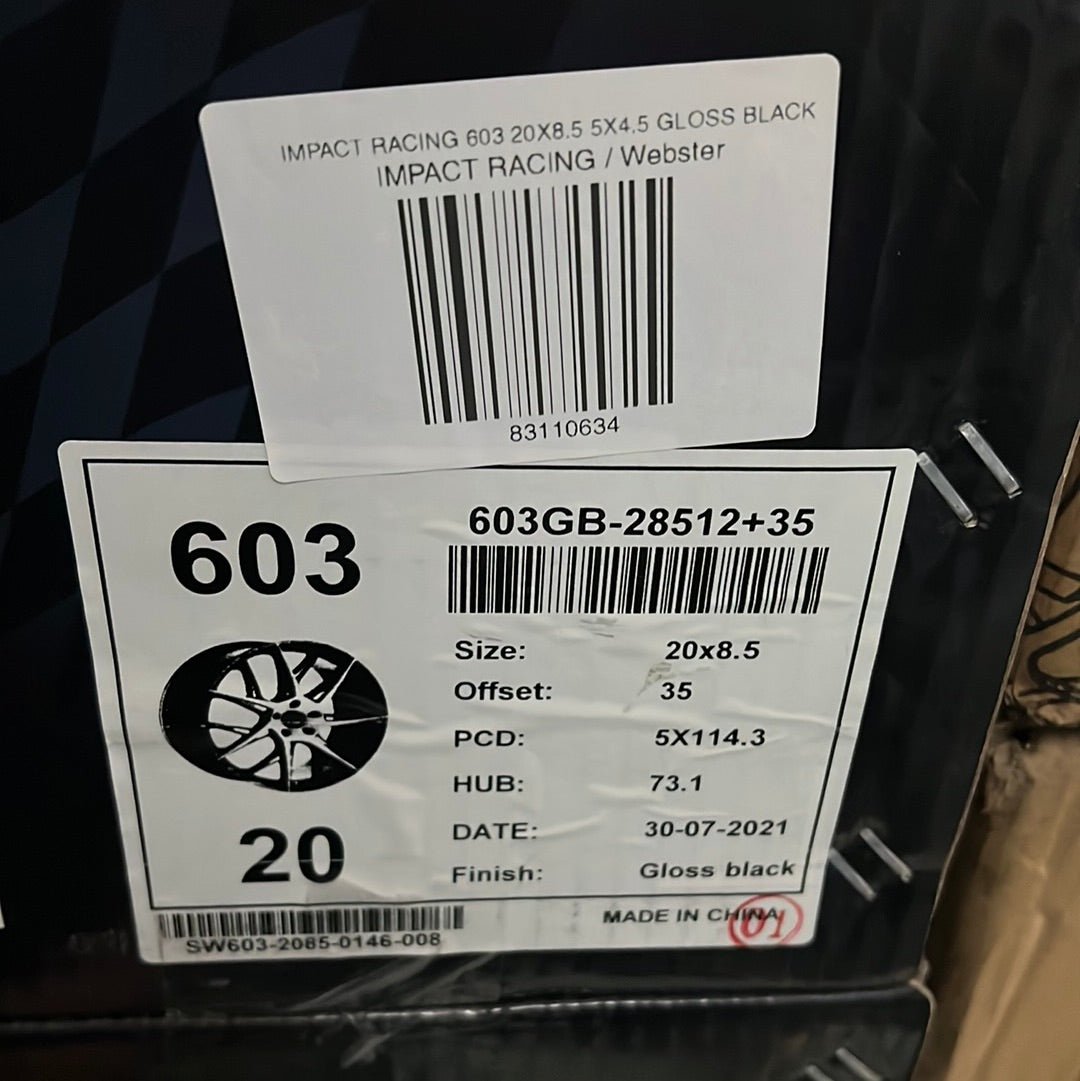 IMPACT RACING 603 20X8.5 5X4.5 GLOSS BLACK