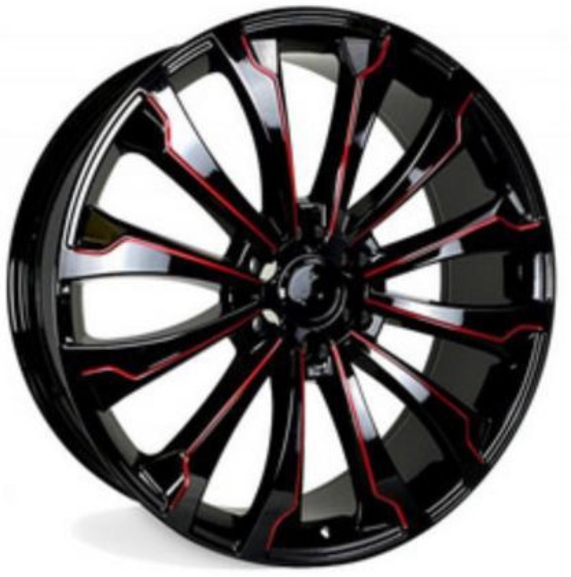 WEOE-TOY 10142 NEW PRADO 24X9.5 6X139.7 GLOSS BLACK RED  MILLING