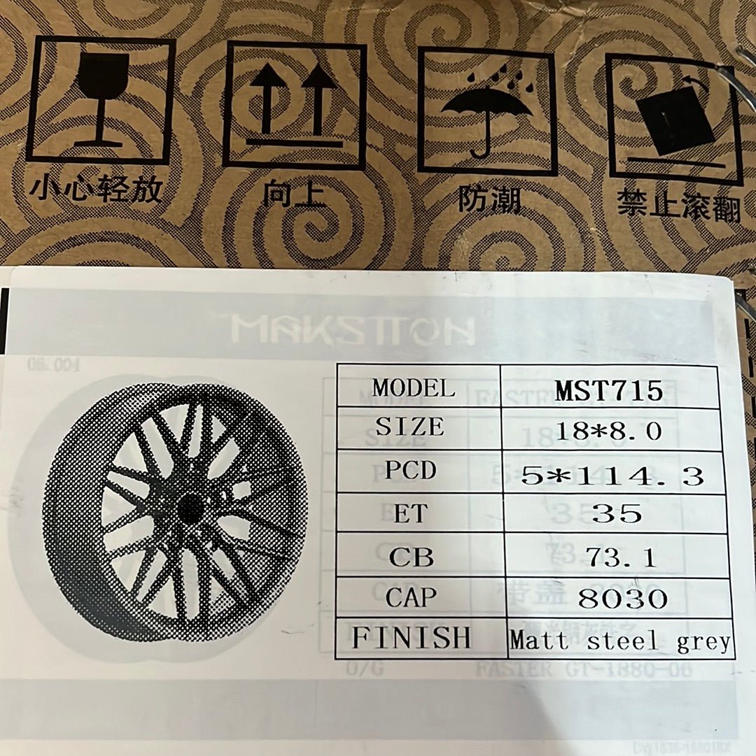 MAKSTTON MST 715 18X8 5X4.5 MATT STEEL GRAY