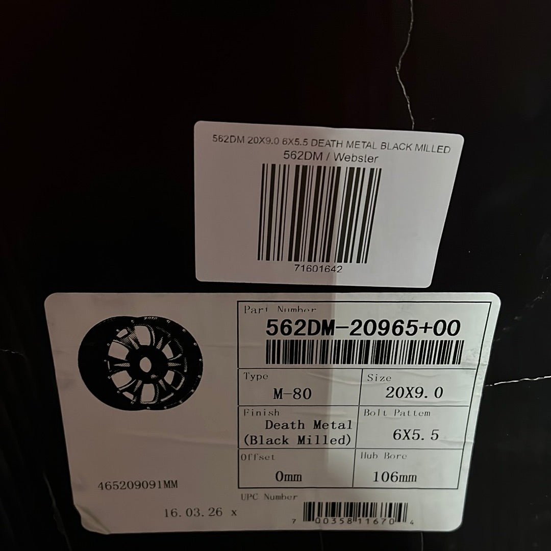 562DM 20X9.0 6X5.5 DEATH METAL BLACK MILLED