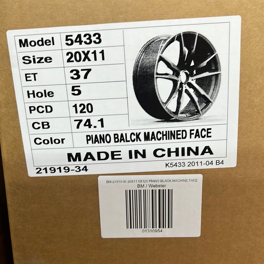 WHEELS -21919-34 20X11 5X120 PIANO BLACK MACHINE FACE
