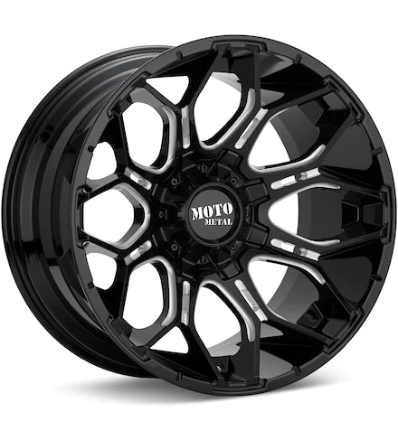 MOTO METAL MO808 SNIPER GLOSS BLACK W/MILLED ACCENT