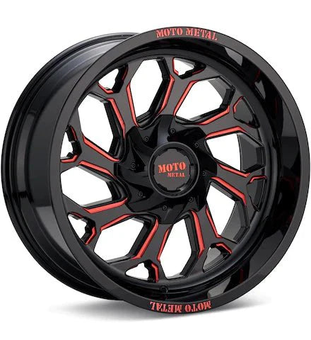 MOTO METAL MO999 REAPER BLACK W/RED ACCENT