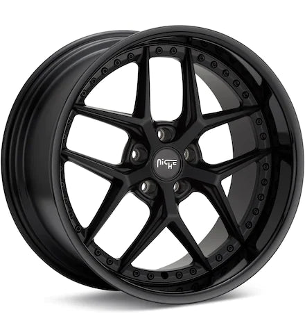 NICHE ROAD WHEELS VICE BLACK W/GLOSS BLACK LIP
