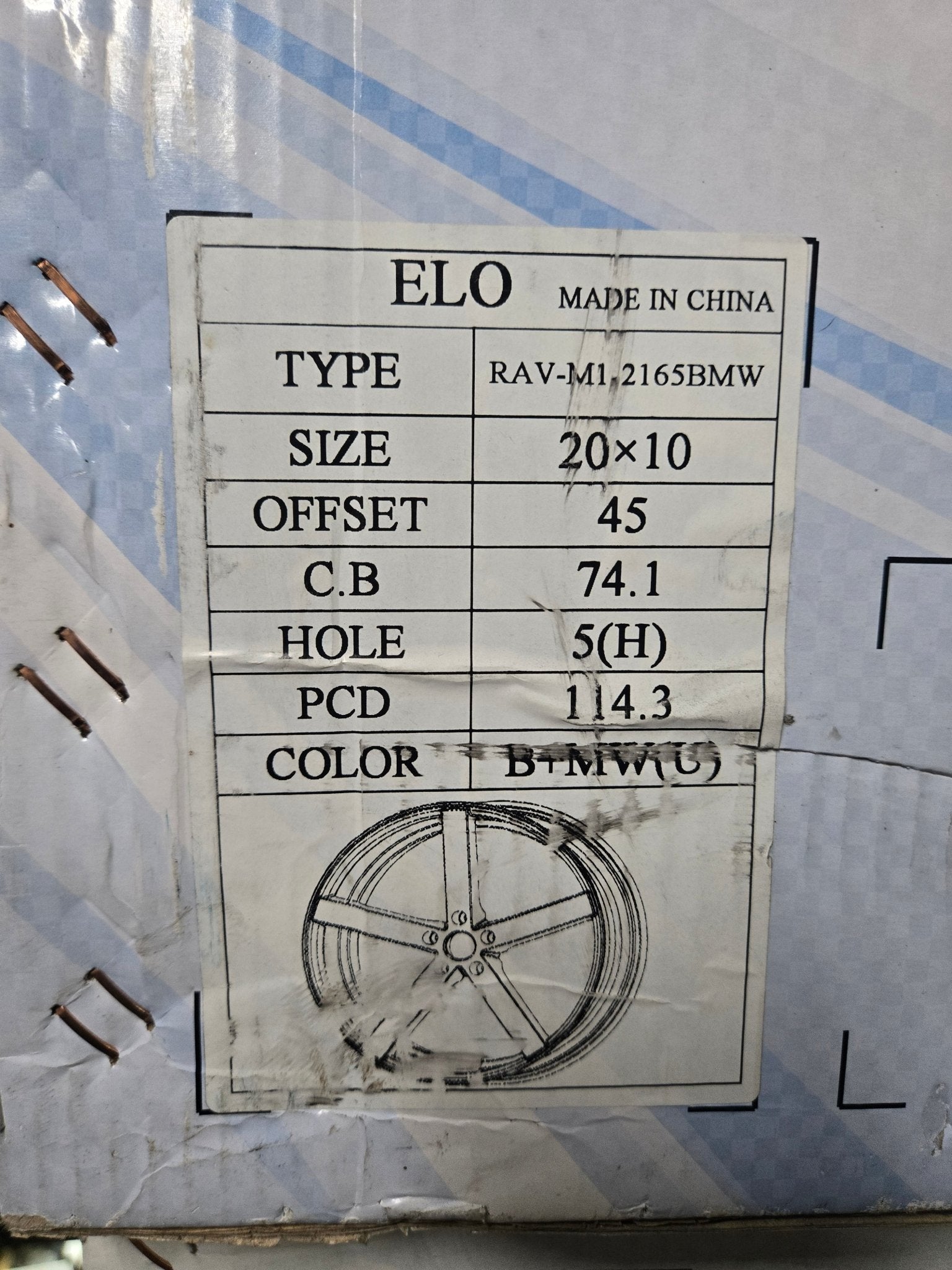 ELO RAV-M1 20X10.0 5X114.3 BLACK MWU