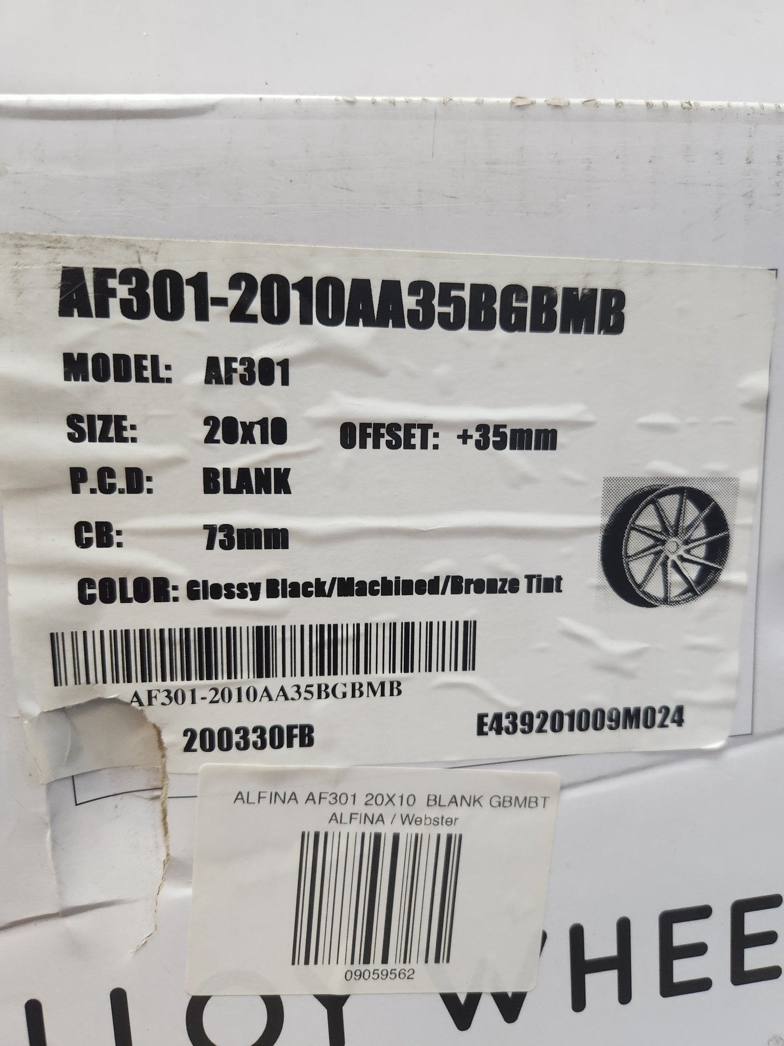 ALFINA AF301 20X10  BLANK GBMBT