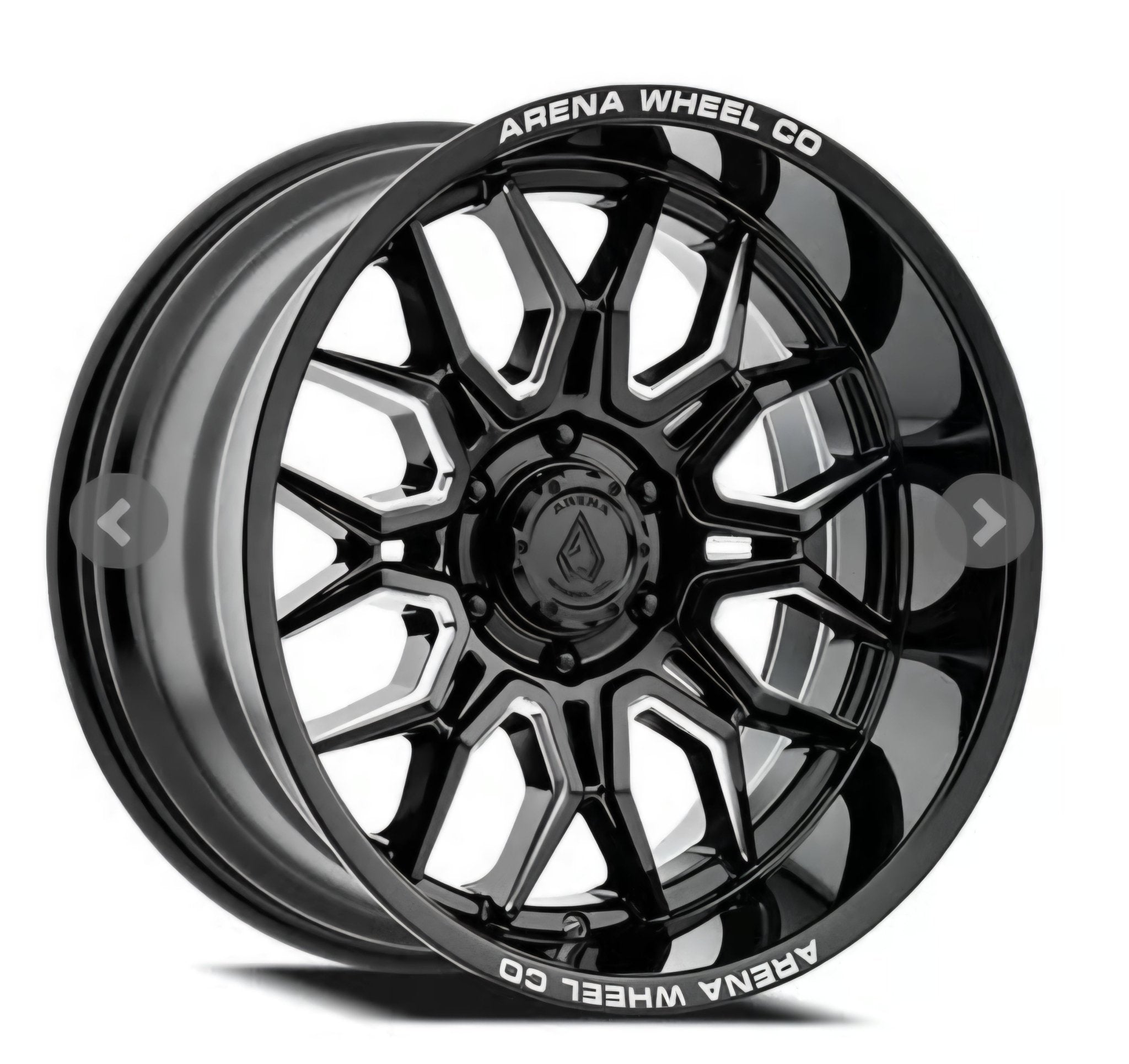 ARENA A117 22X12 5X127  GLOSS BLACK AND MILLED