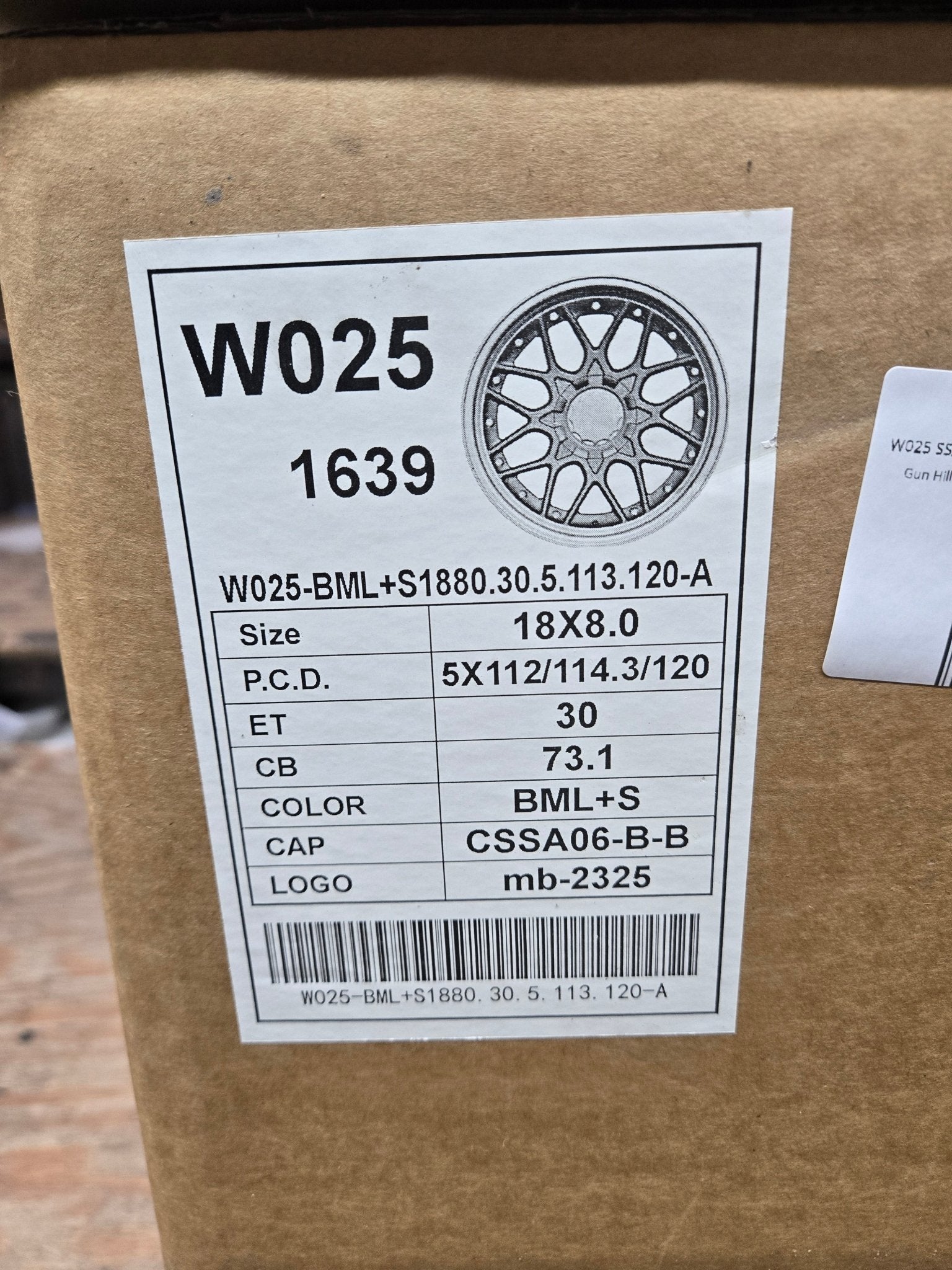 W025 SSA06 18X8.0 5X112 5X114.3 5X120 BLACK MACHINE LIP