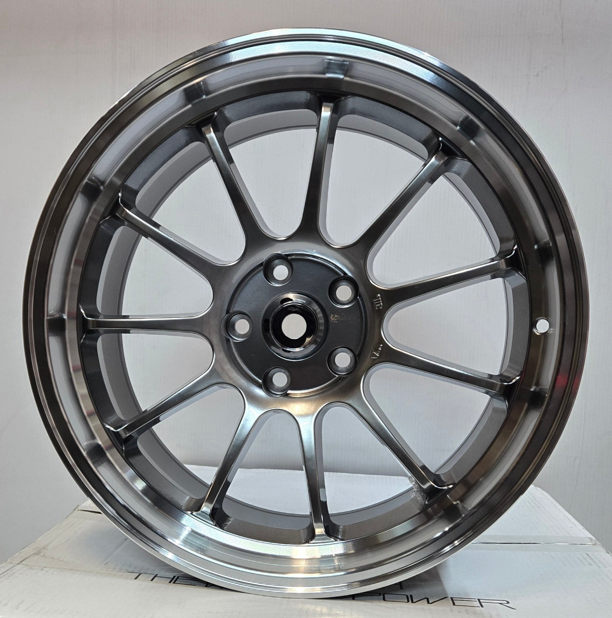 N10010 18X8.5 5X112 5X114.3 HYPER BLACK MACHINED LIP