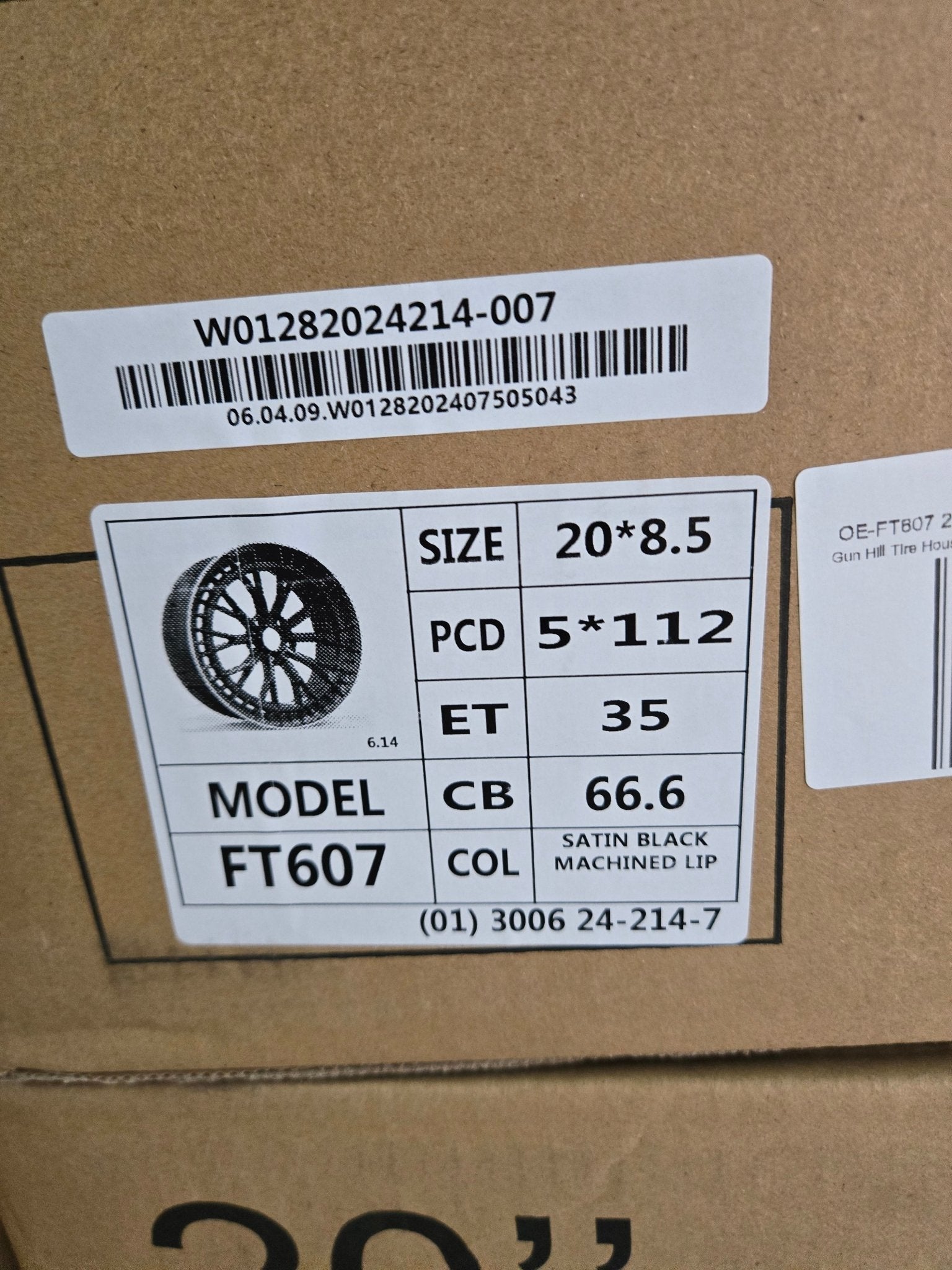 OE-FT607 20X8.5 5X112 BLACK MACHINED FACE