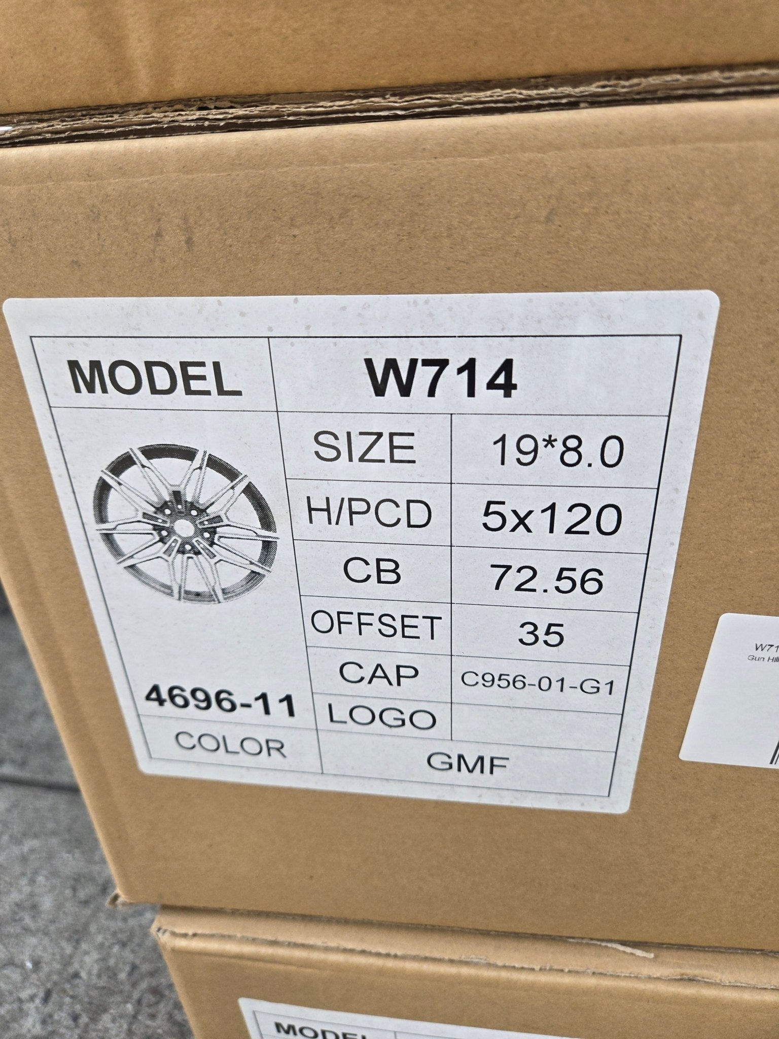 W714 19X8.0 5X120 GUNMETAL MACHINED FACE