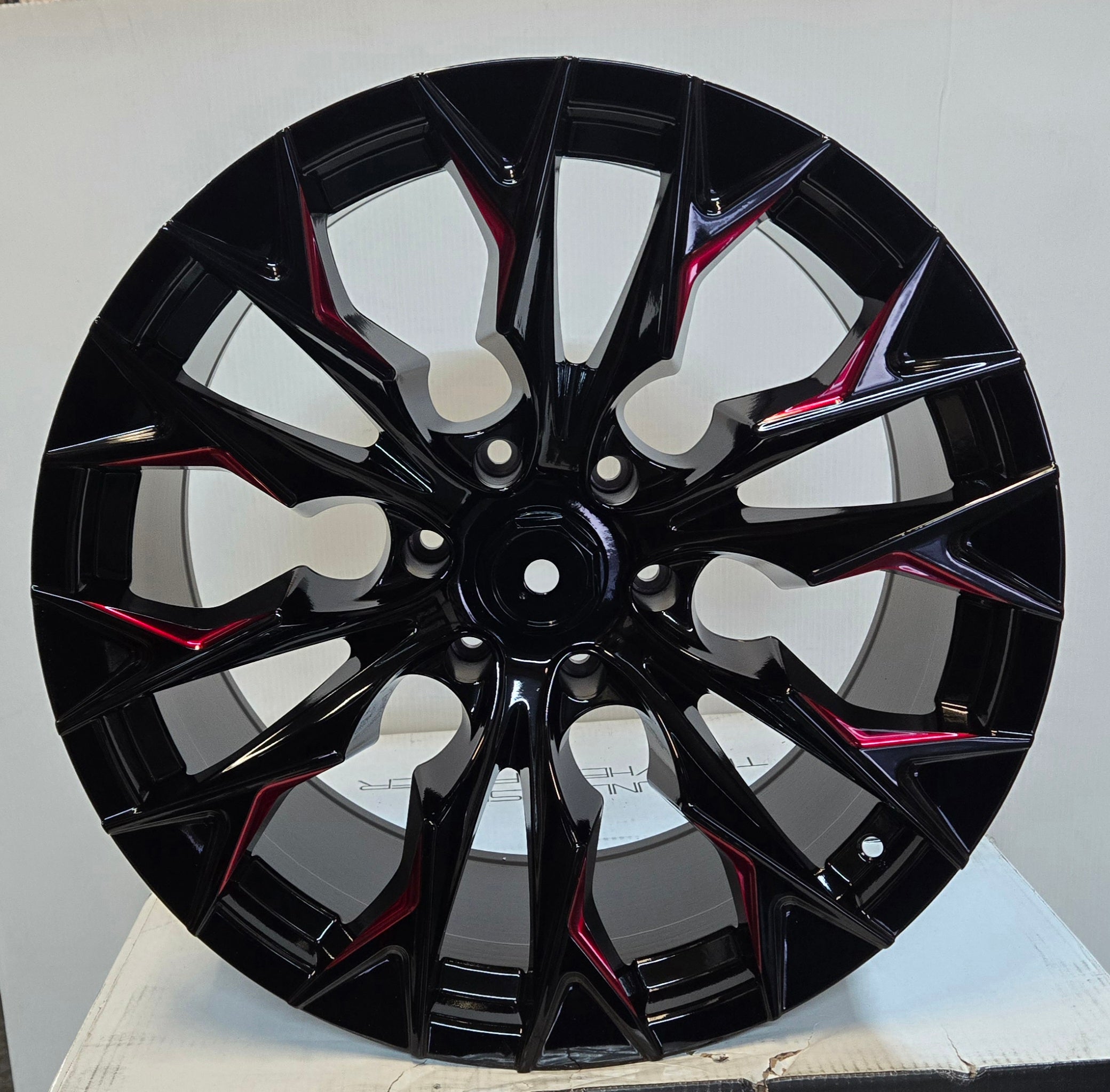 OF-14 0365 20X10 6X139.7 PIANO BLACK RED MILLED