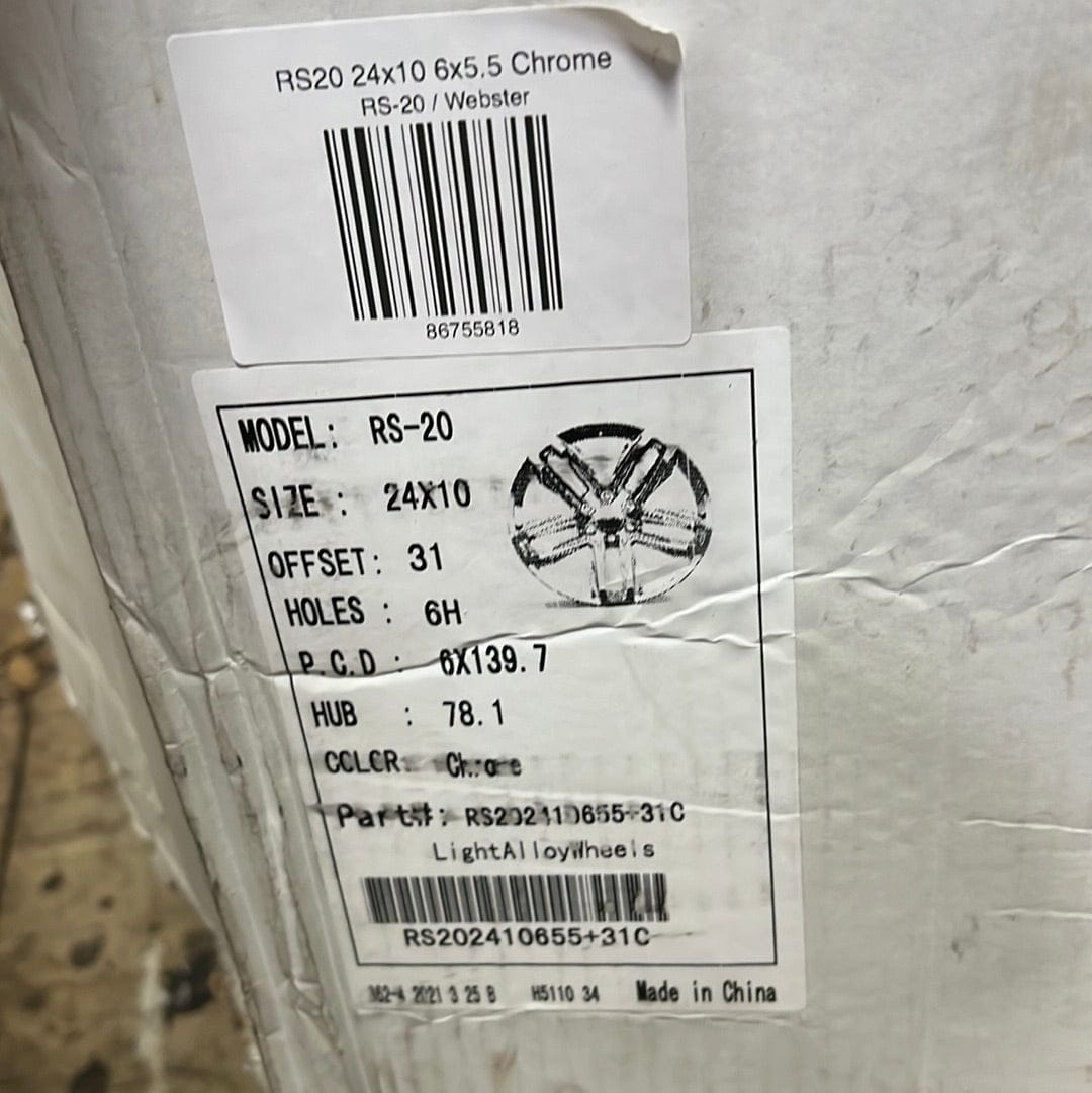 RS20 24x10 6x5.5 Chrome