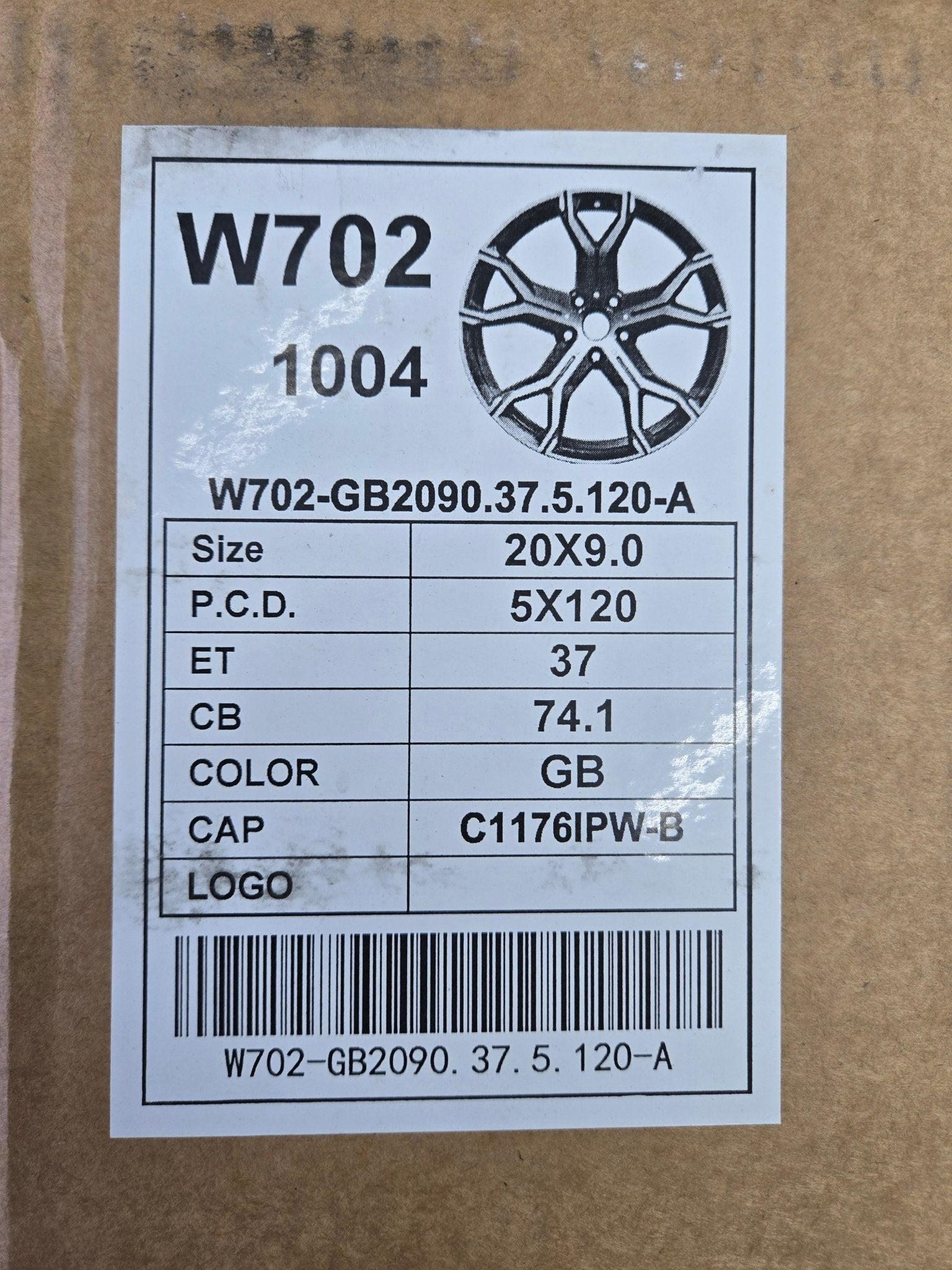 W702 20x9  5x120 GLOSS BLACK